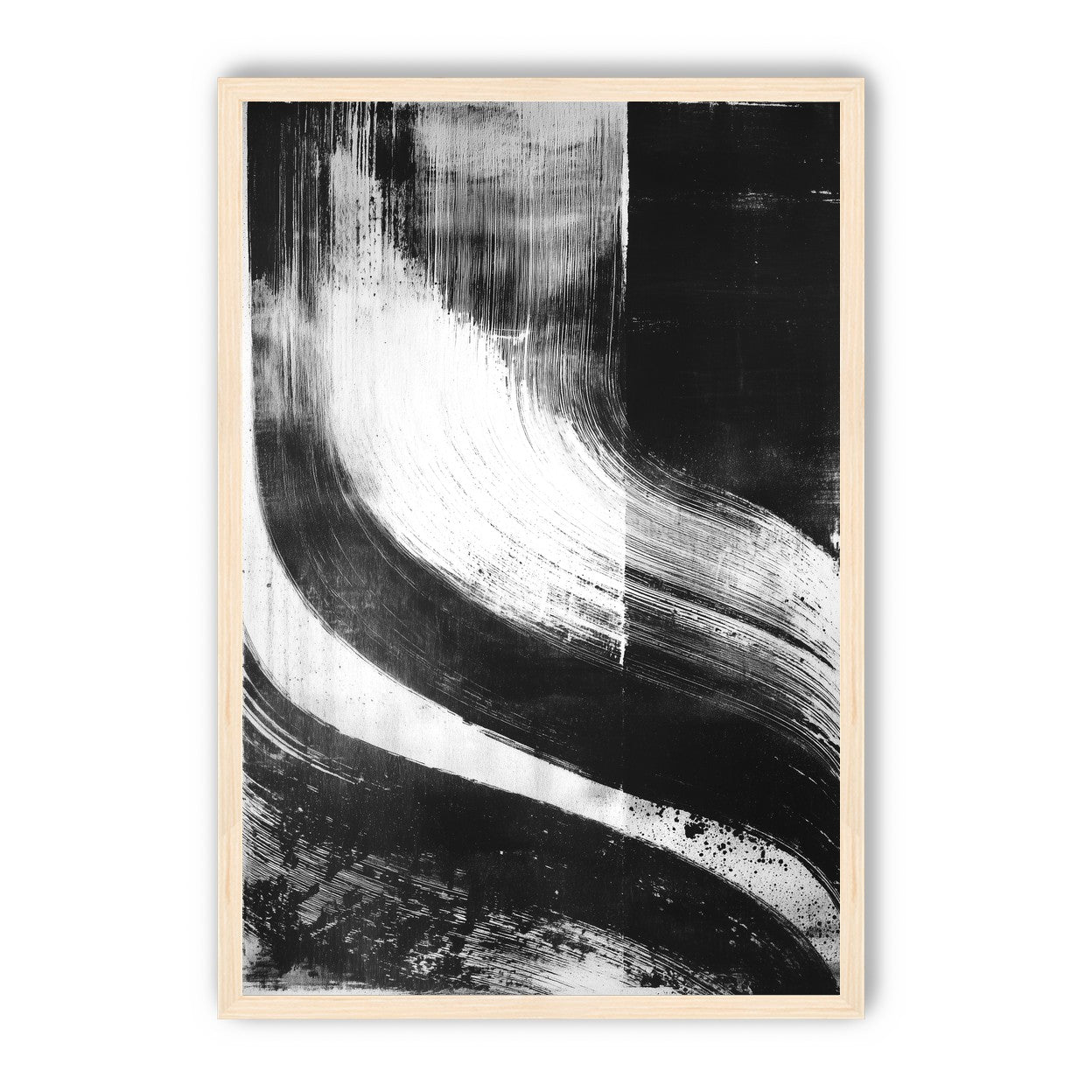 Scraped arcs in black ink