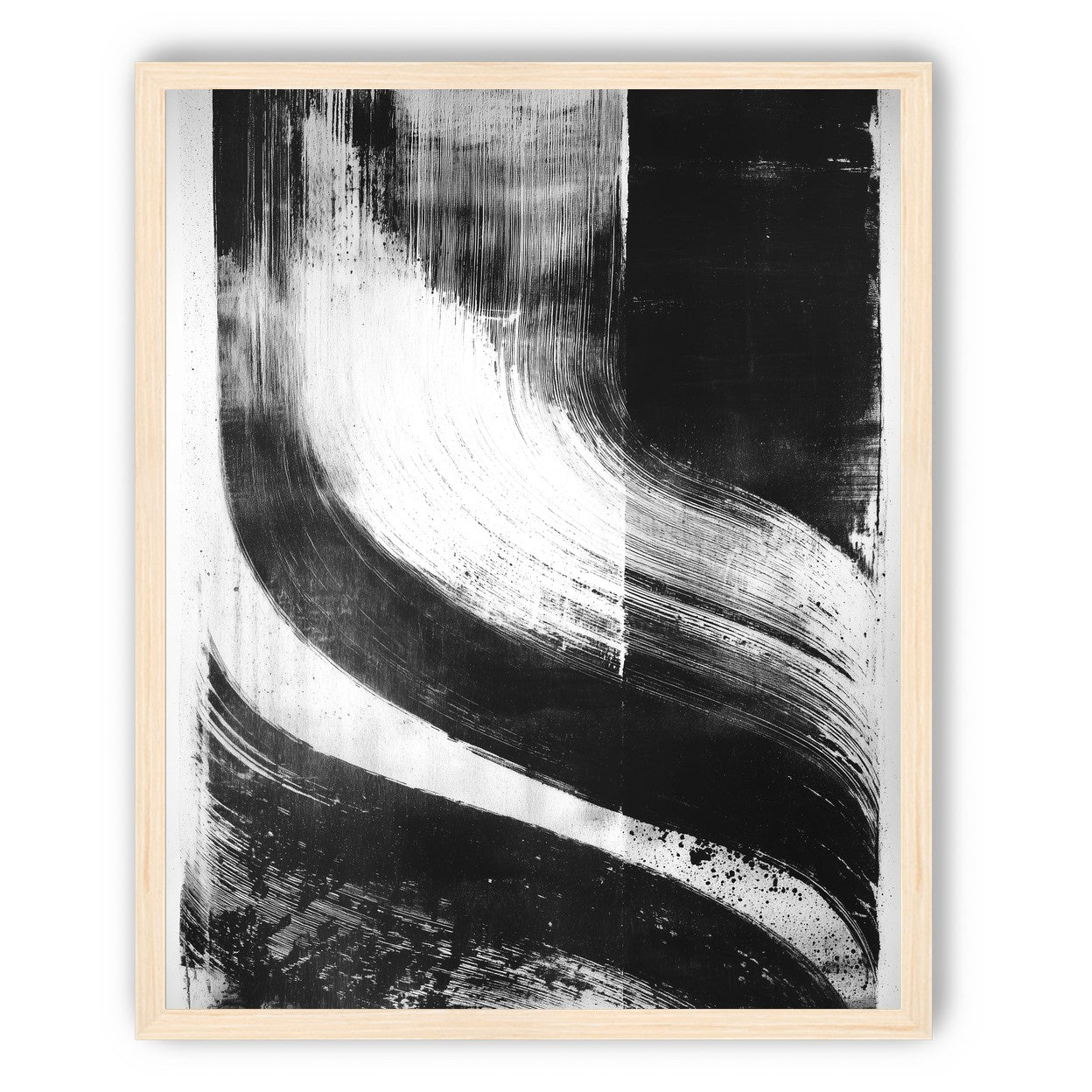 Scraped arcs in black ink