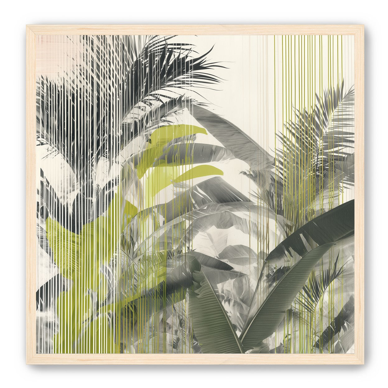 Chartreuse rain through palms