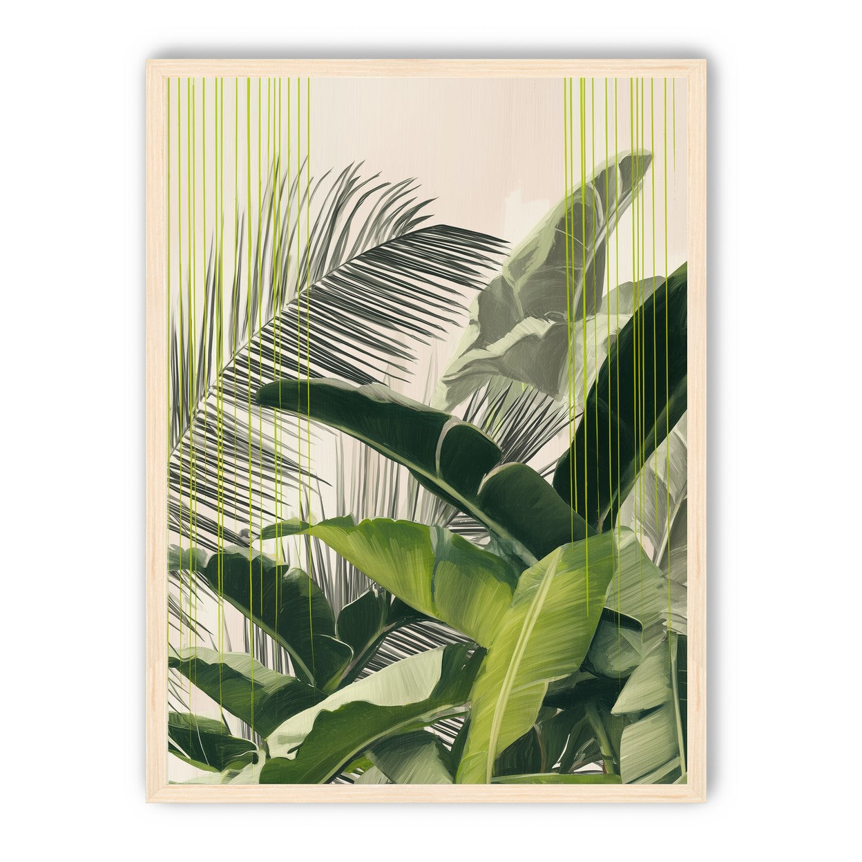 Green drips over palms