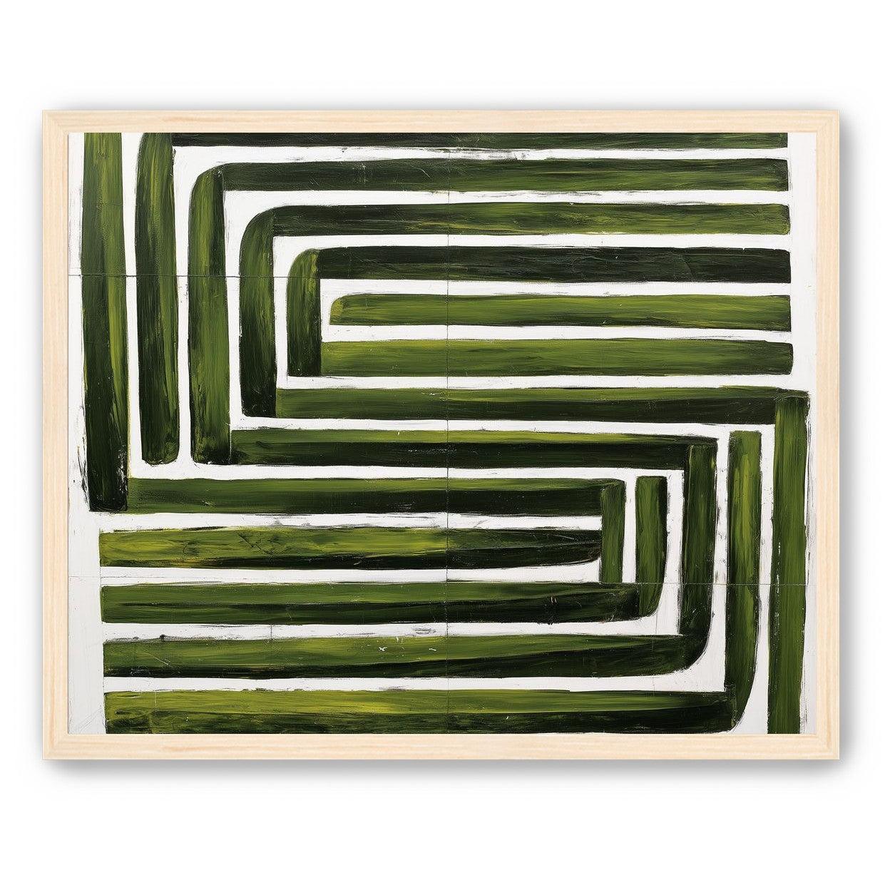 Green maze on white