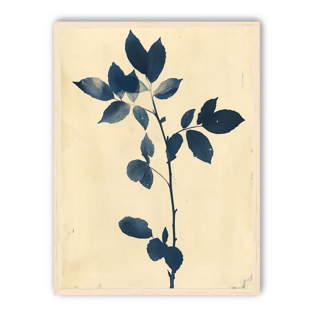 Blue leaves on cream air