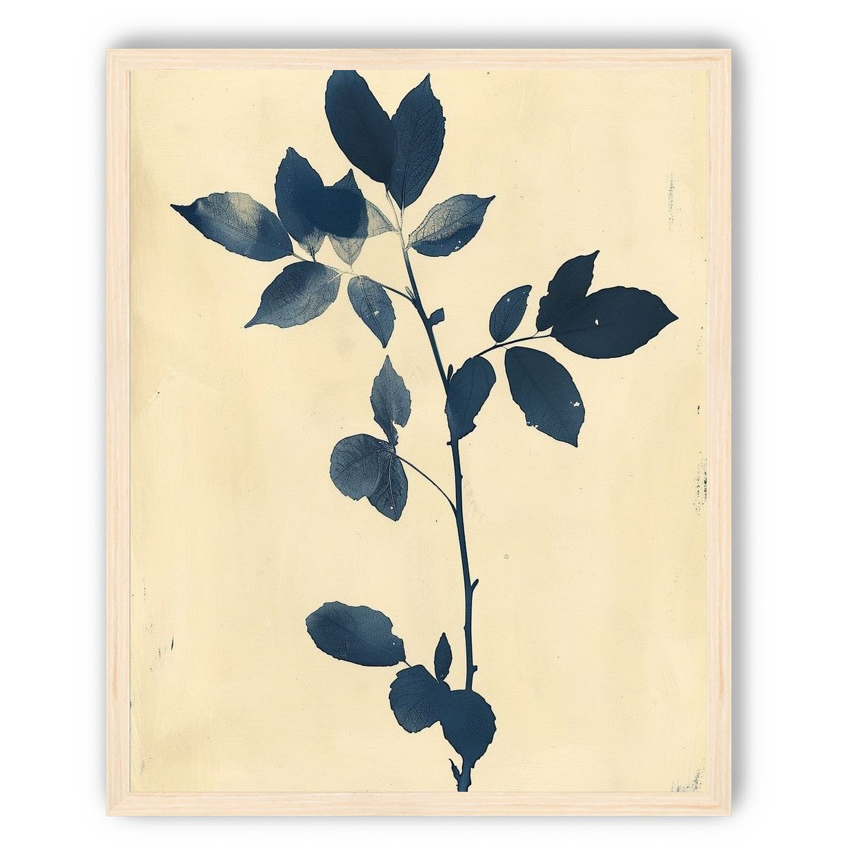 Blue leaves on cream air