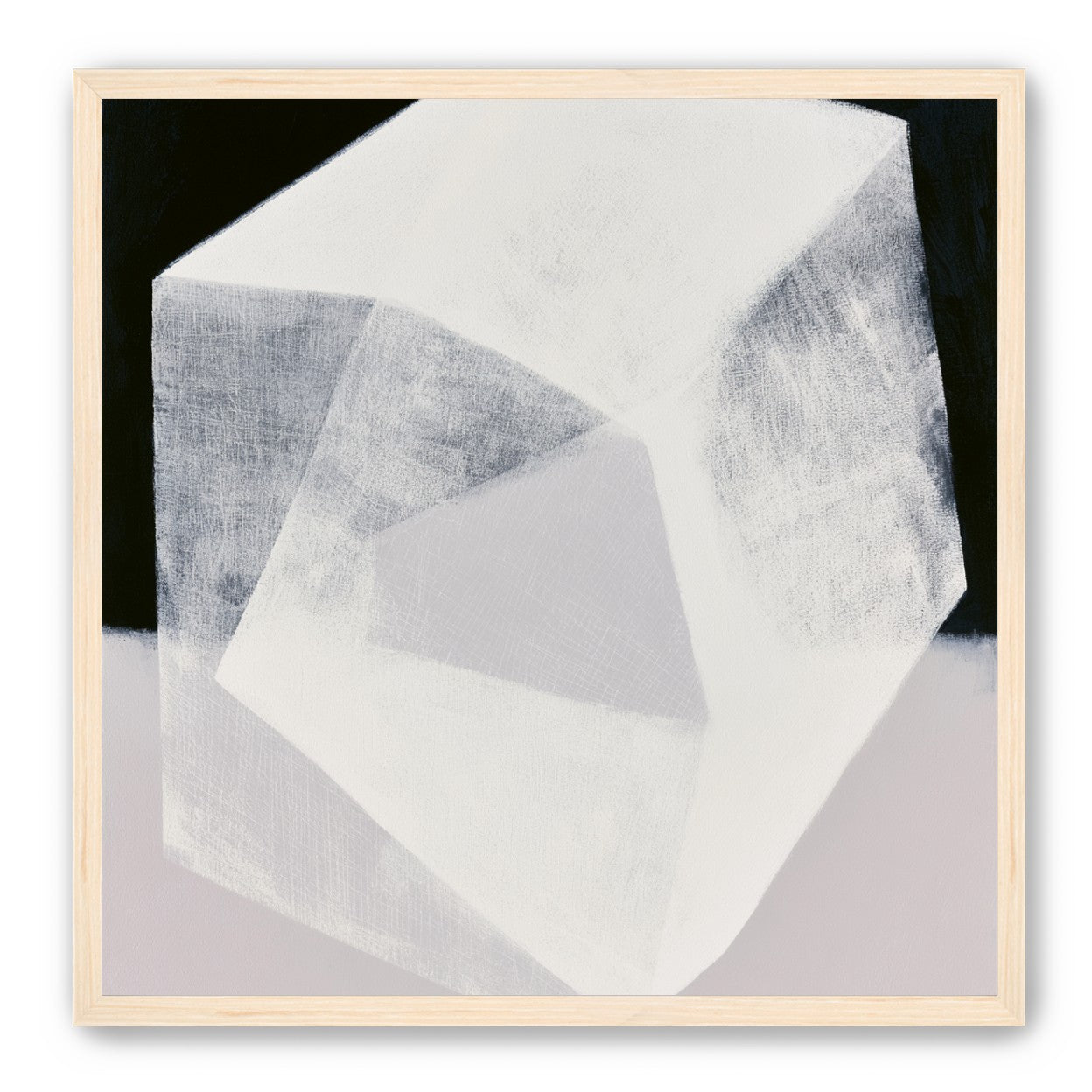 Milkwhite facets in deep black