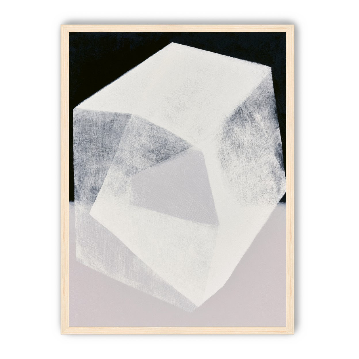 Milkwhite facets in deep black