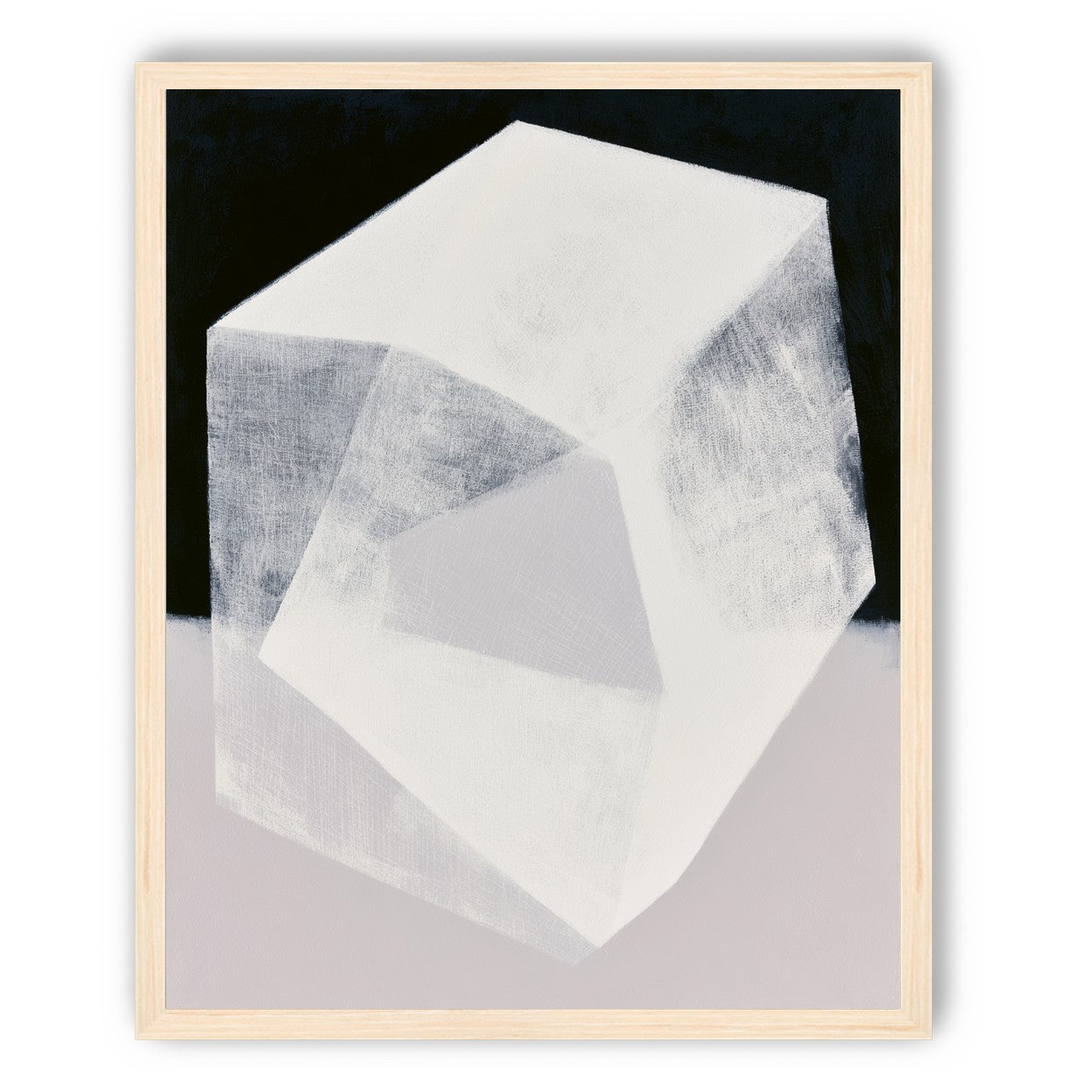 Milkwhite facets in deep black