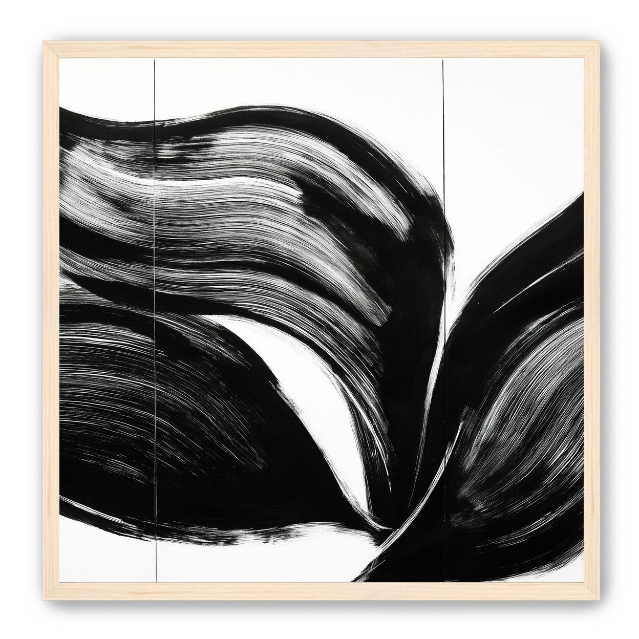 Three petals in black ink