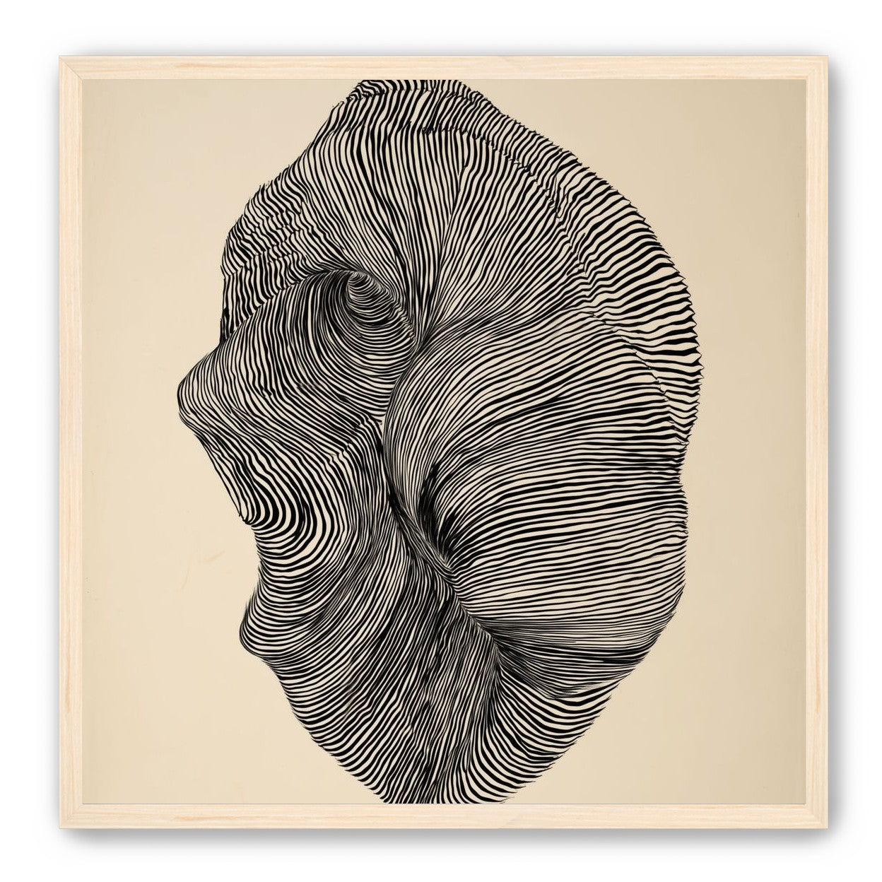Striped profile on beige