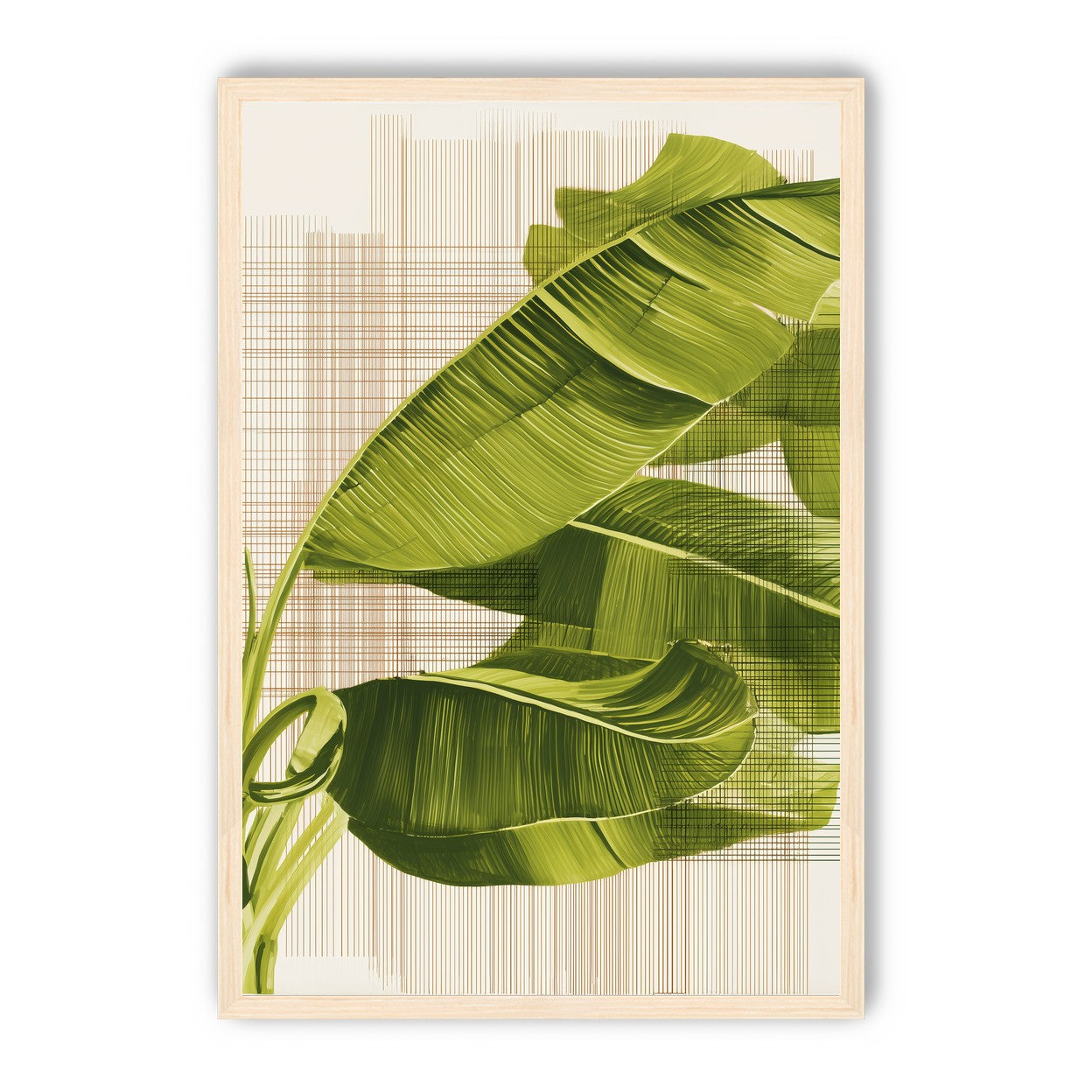 Banana leaves against the grid