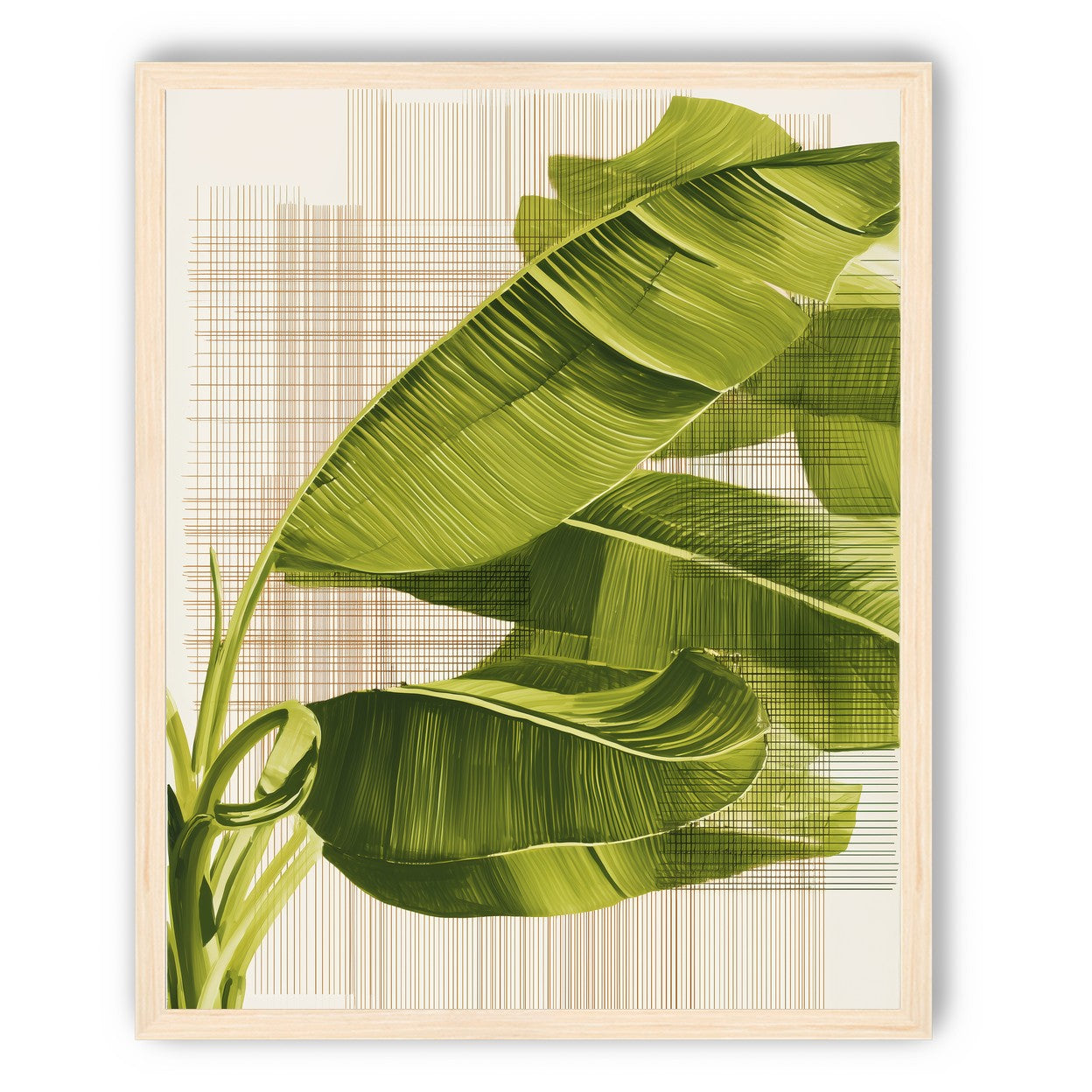 Banana leaves against the grid