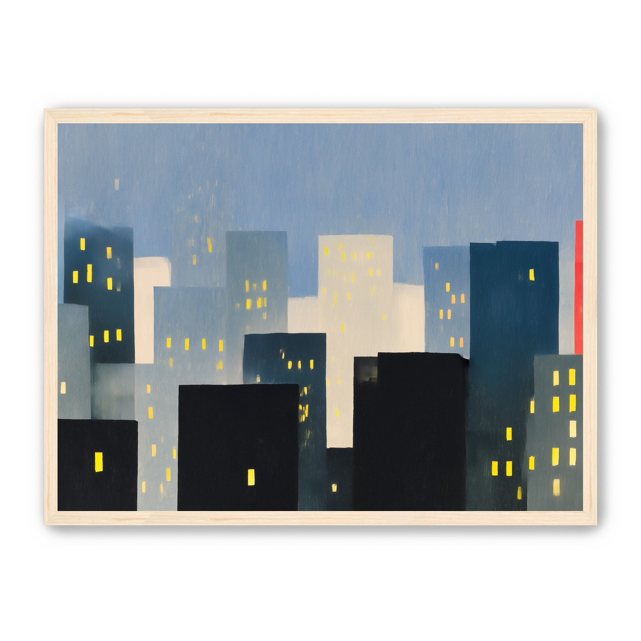 Soft windows in blue towers