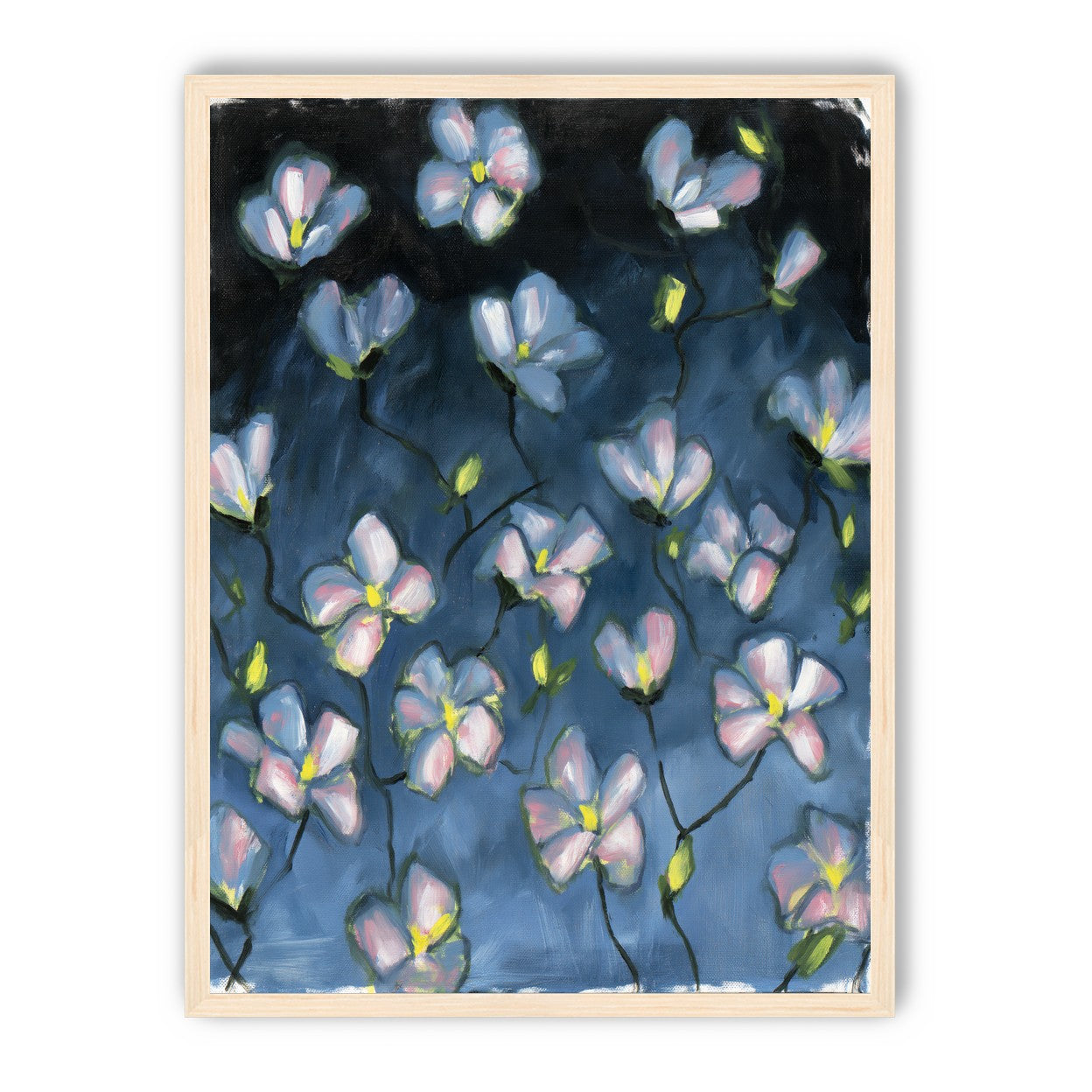 Soft blossoms in blue dusk