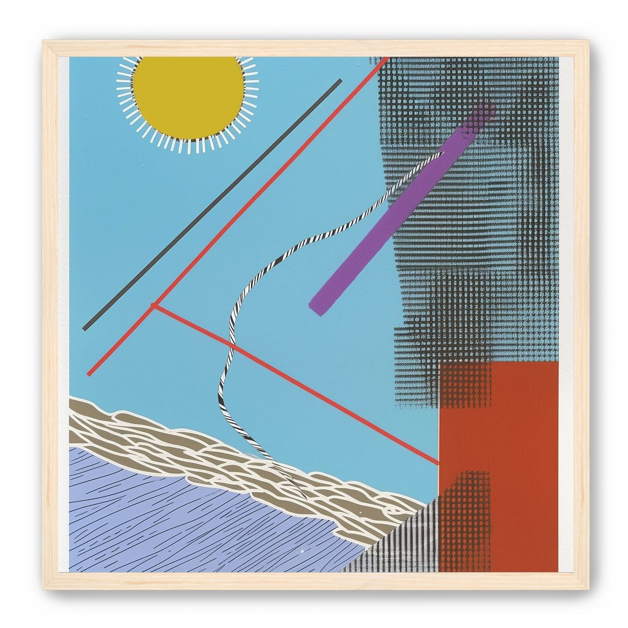 Yellow disc and crossed lines