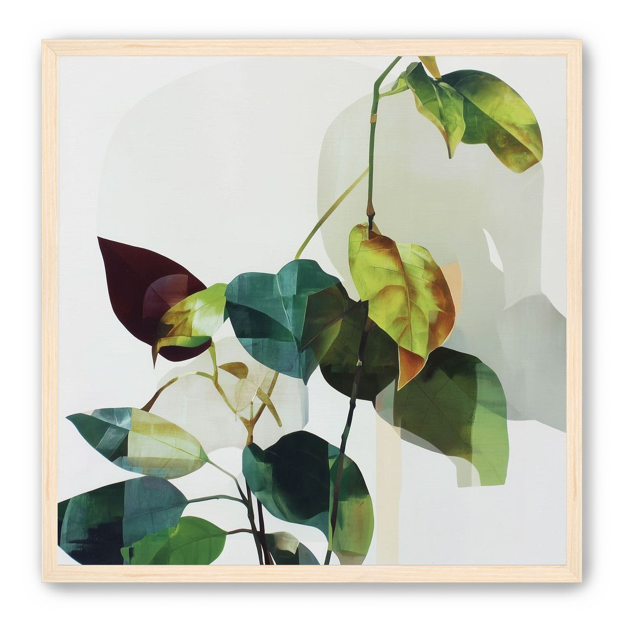 Leaves within pale shadows