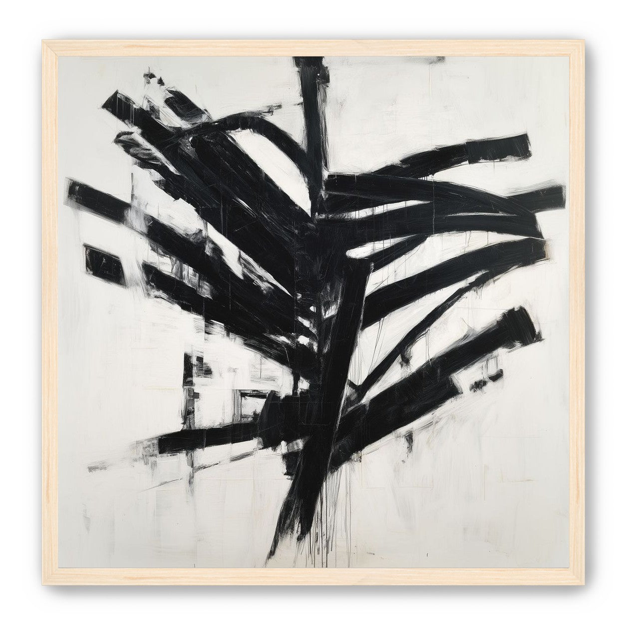 Black mass across white field