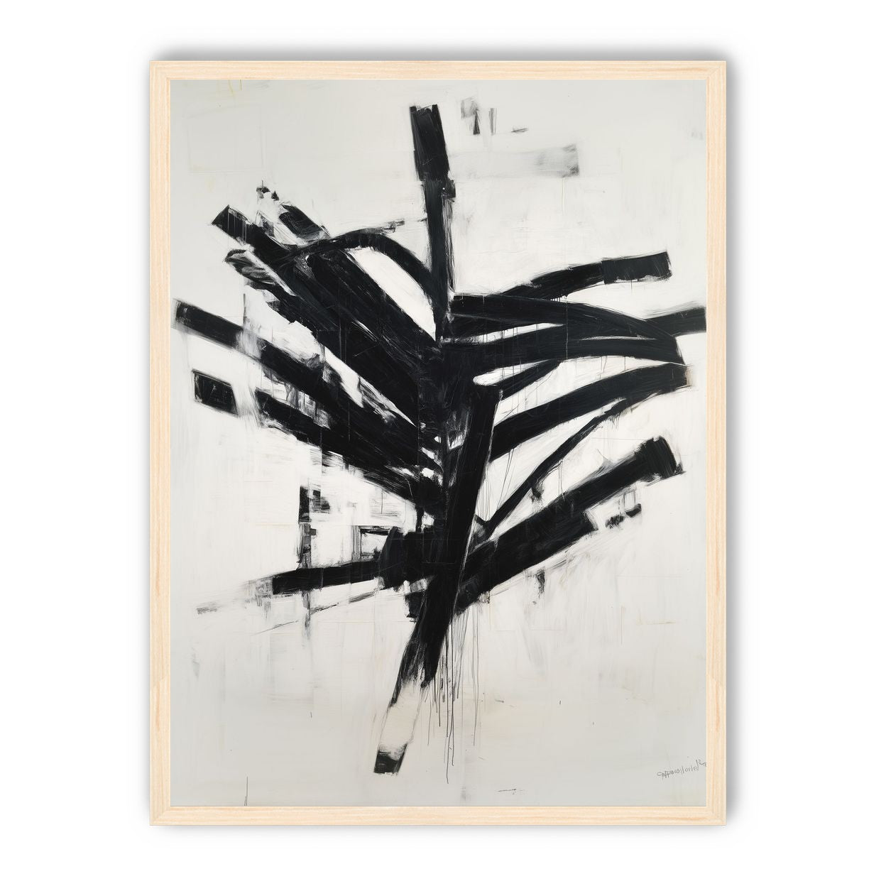 Black mass across white field