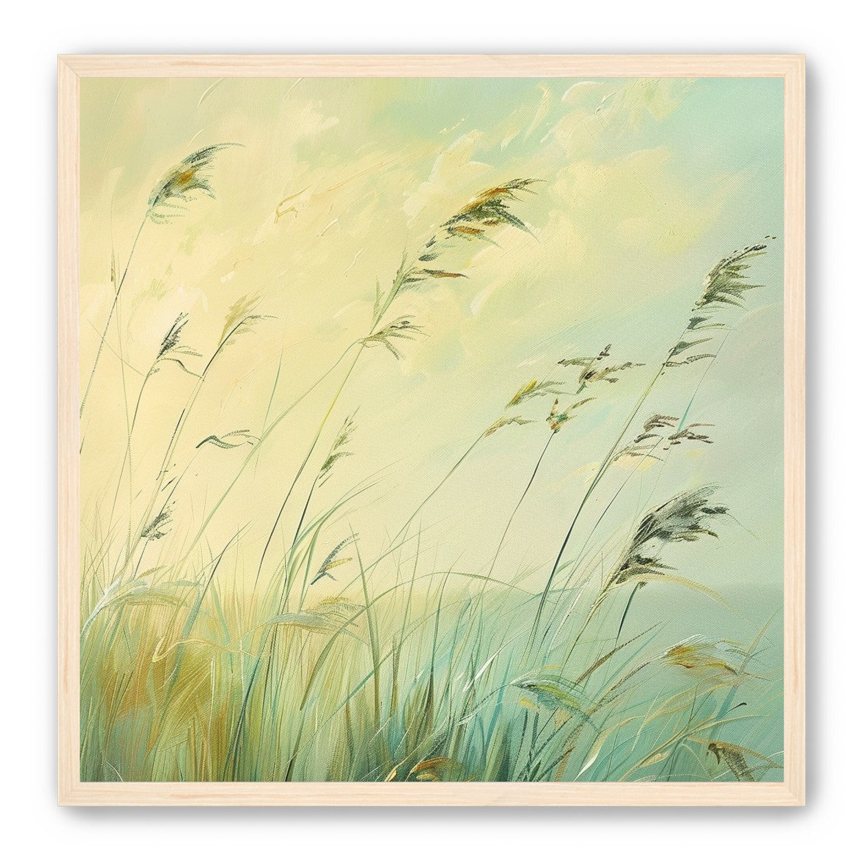 Windbent beach grass sky