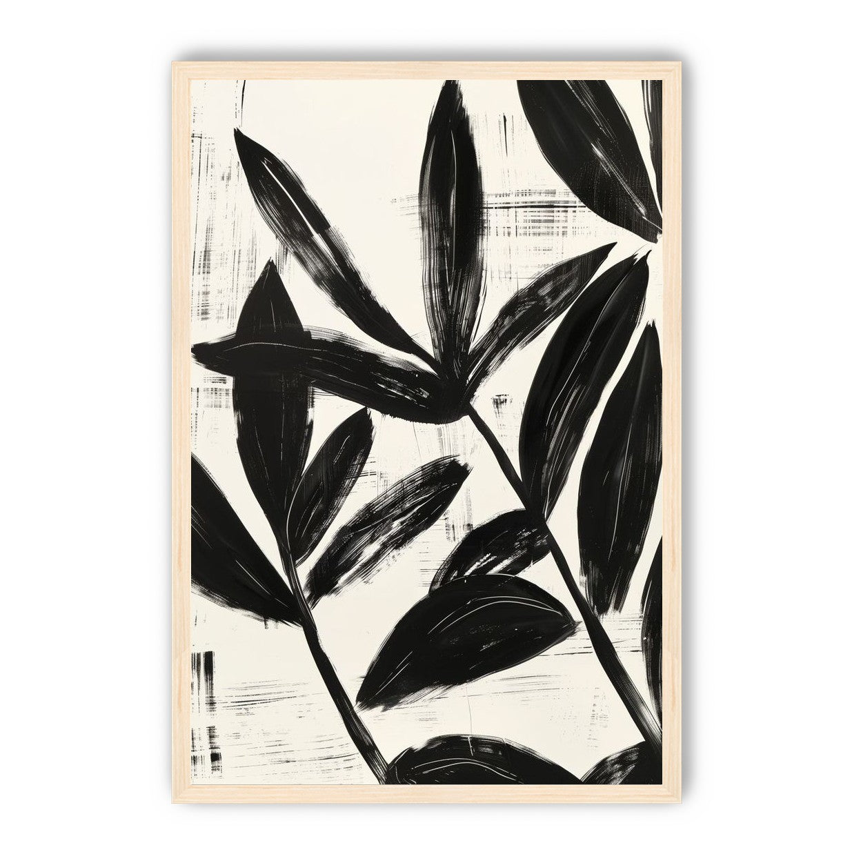 Black leaves on white grain