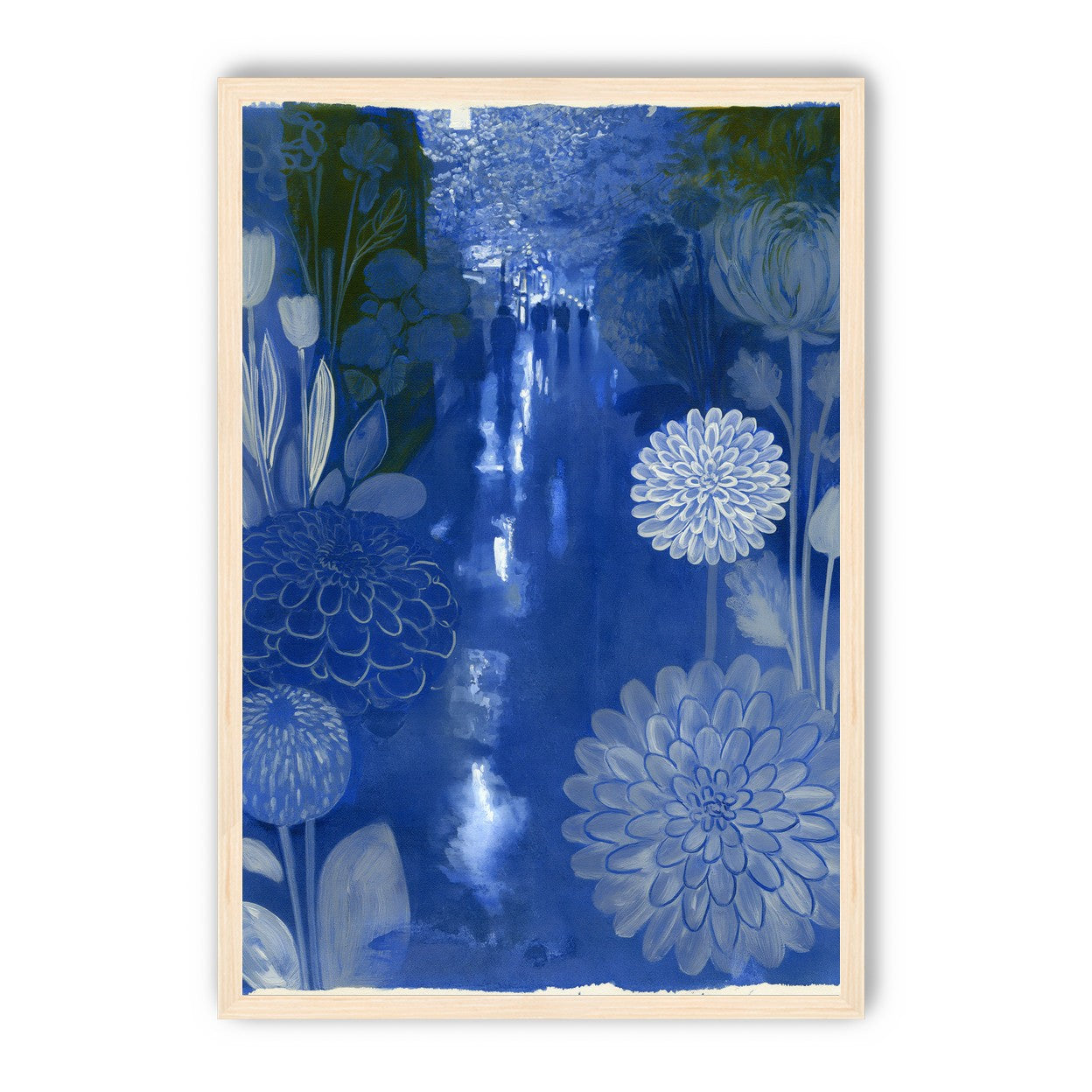 Blue garden night walk
