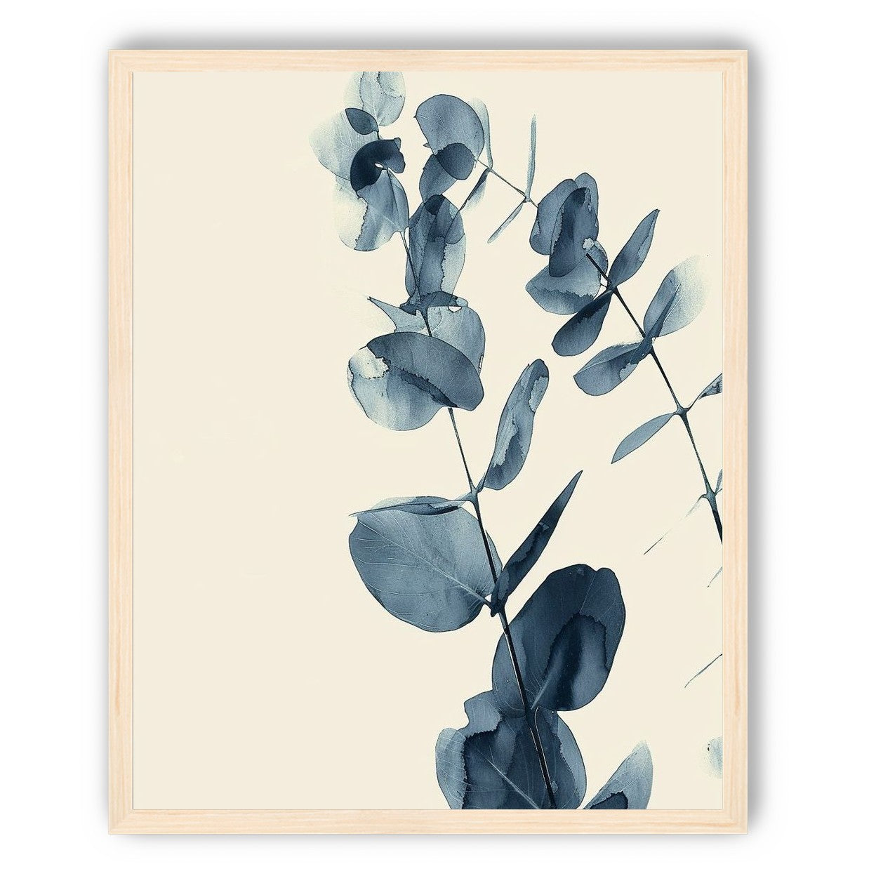 Blue eucalyptus on paper