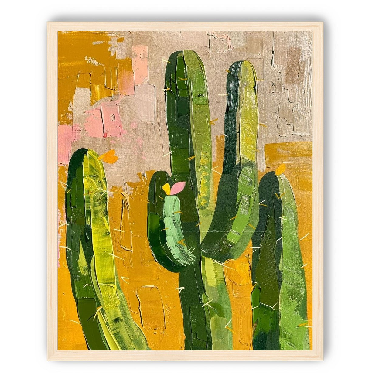 Cactus forms within ochre field