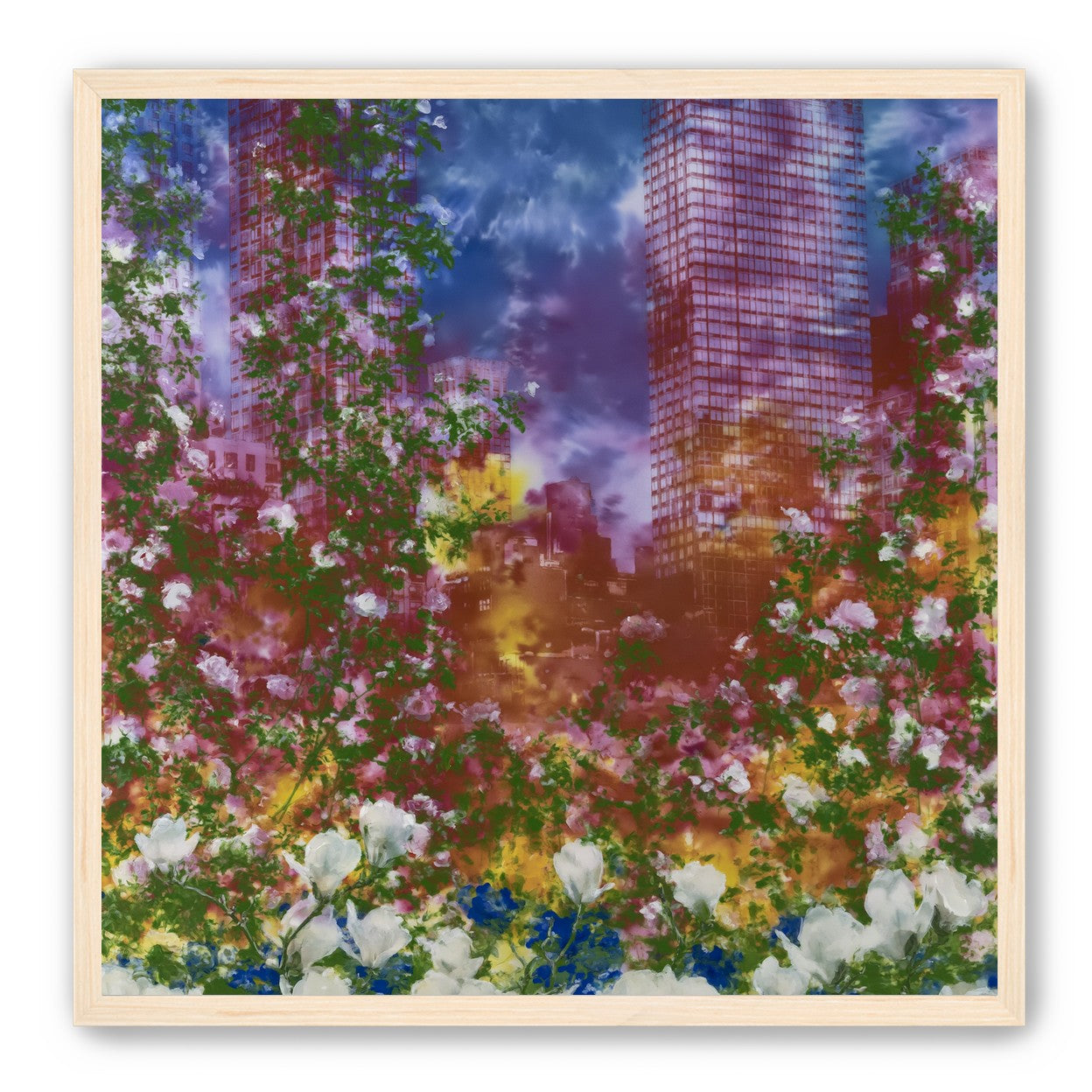 Flowers before storm towers