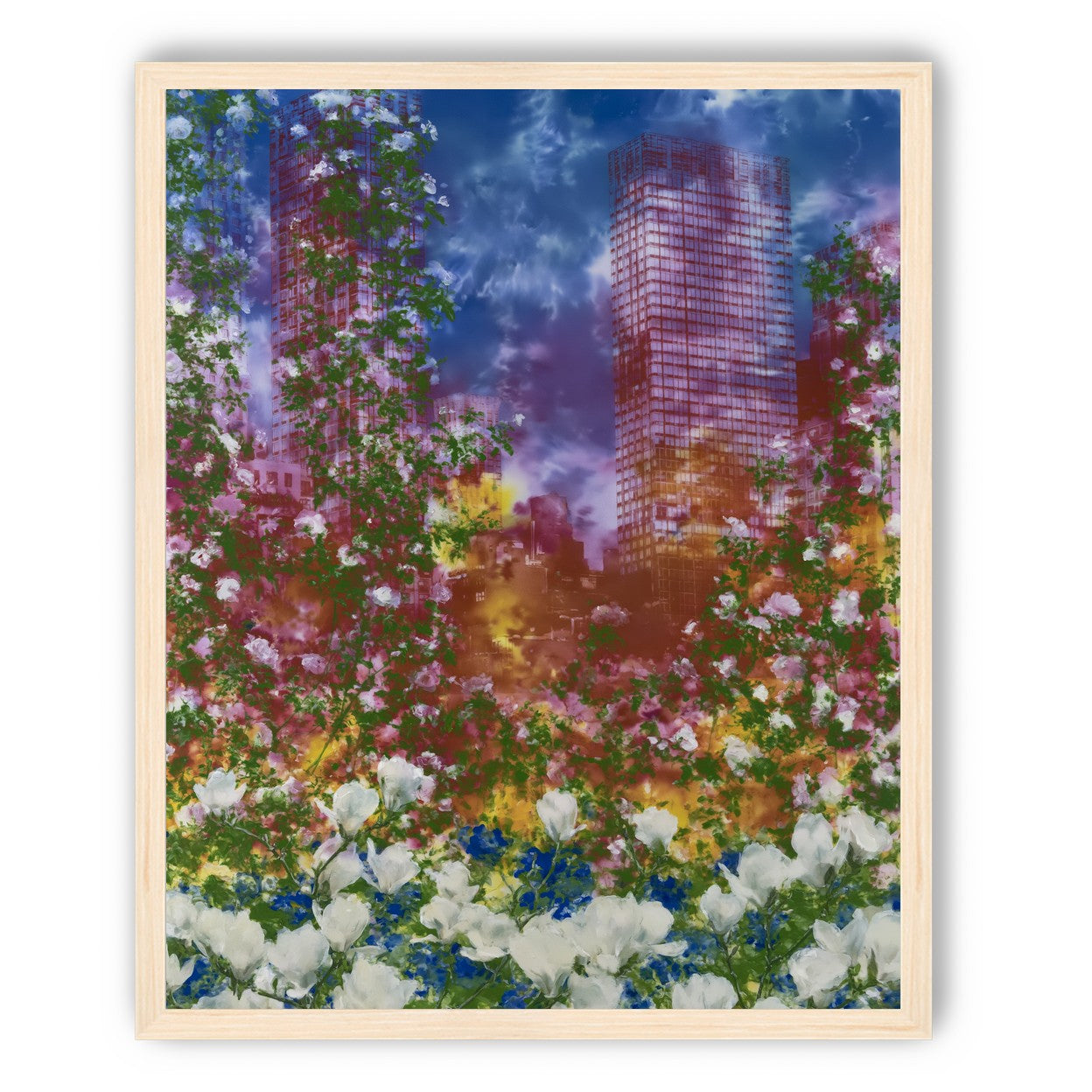 Flowers before storm towers