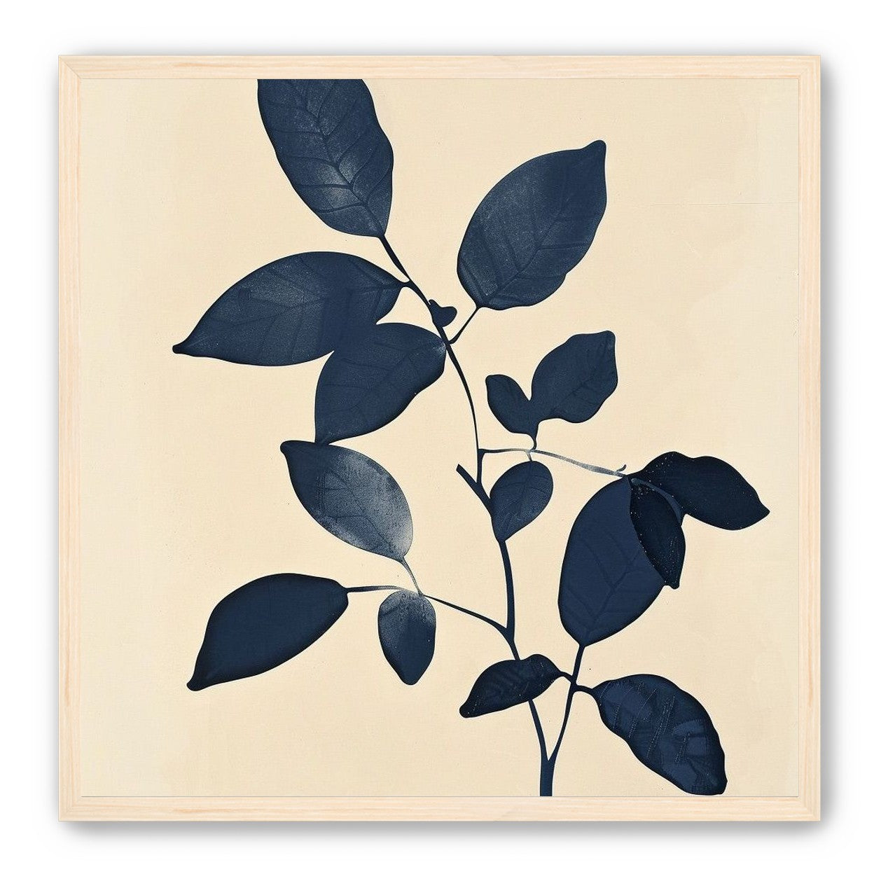 Indigo leaves on cream