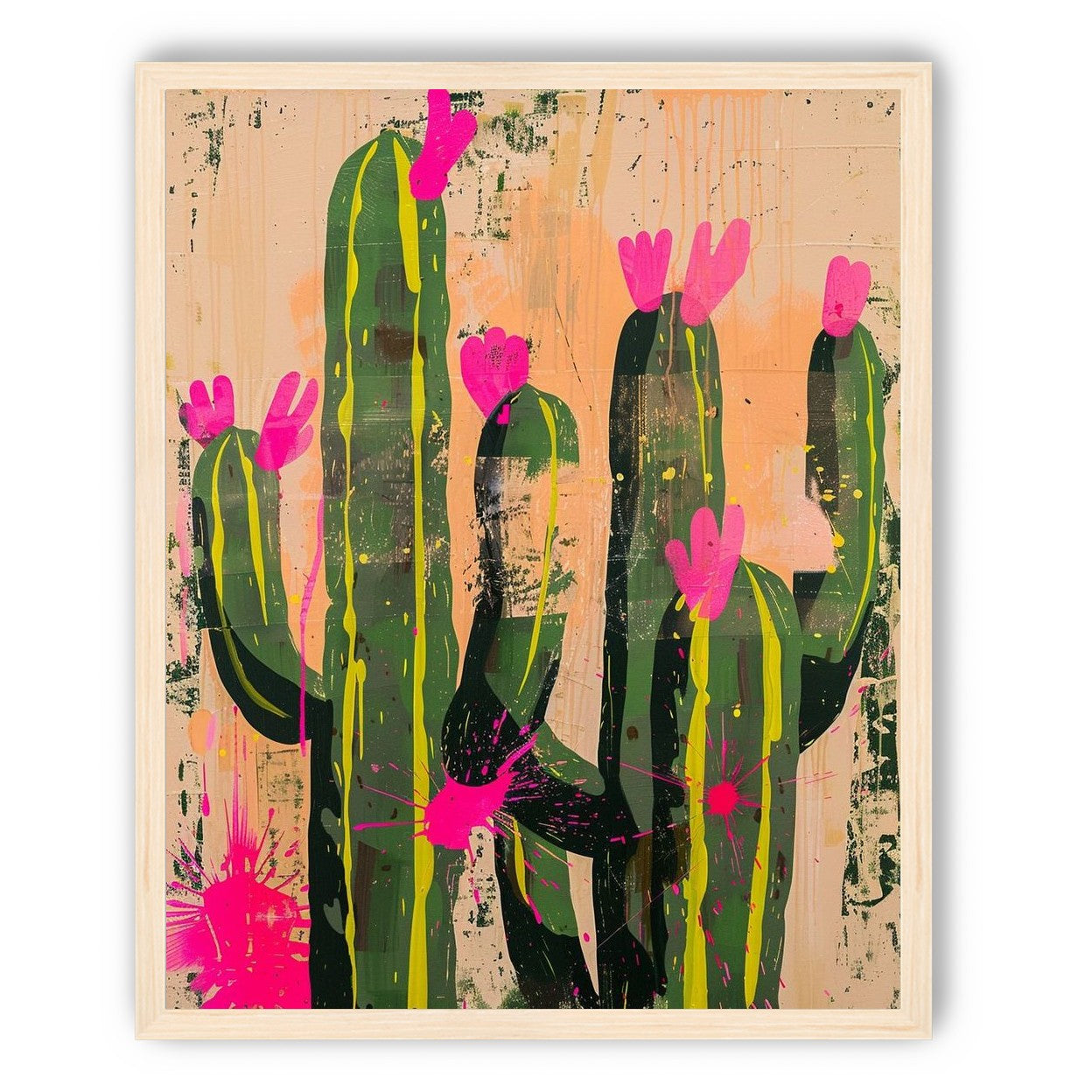 Pink blooms on cacti