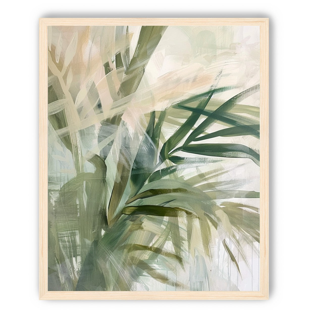 Green leaves in milky light