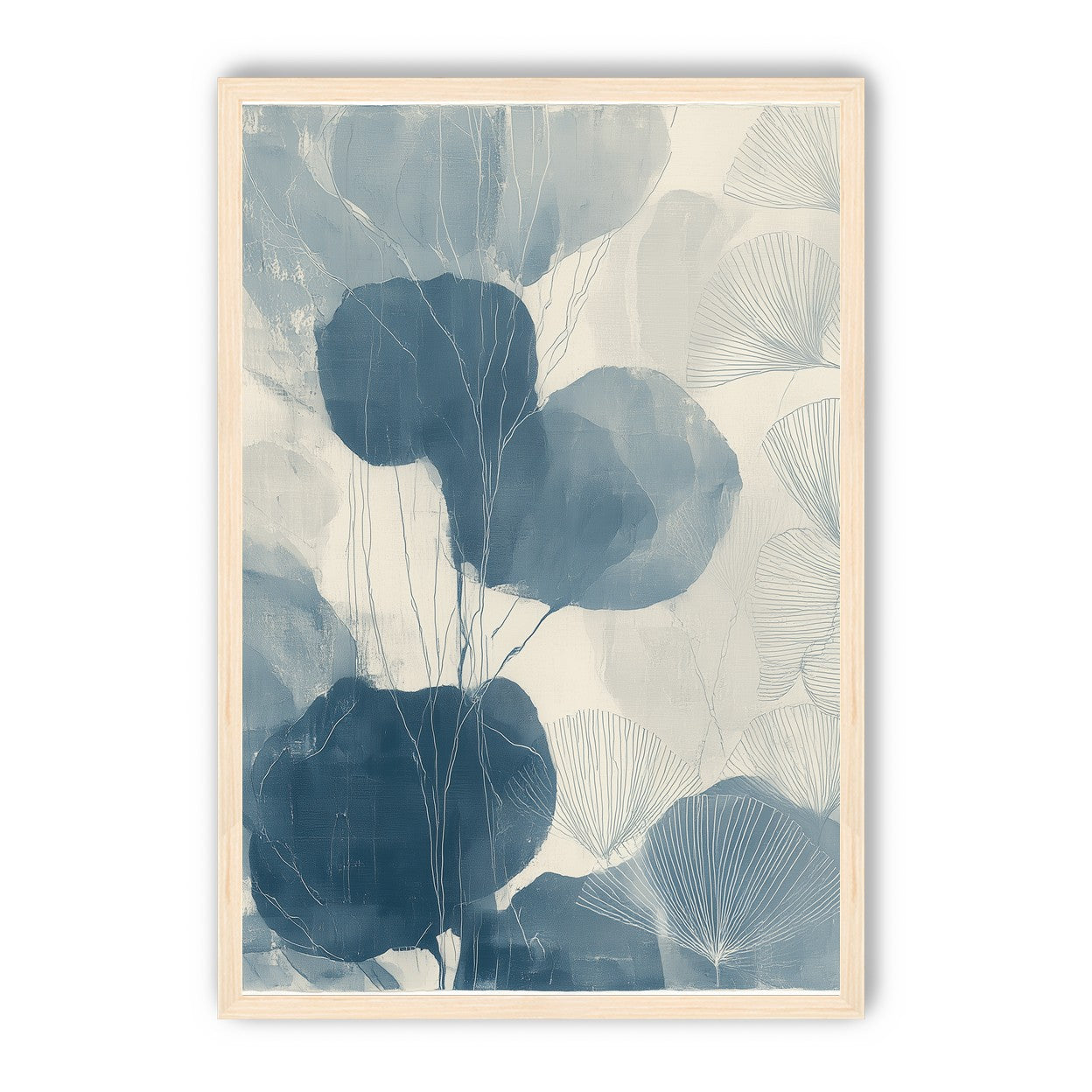 Ginkgo fans among round leaves