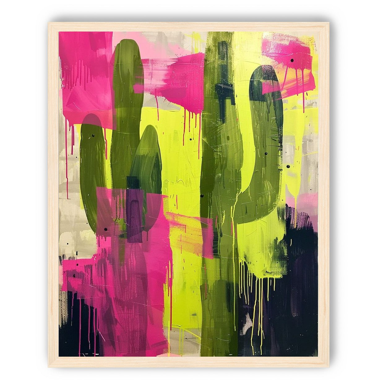 Dark columns within neon wash