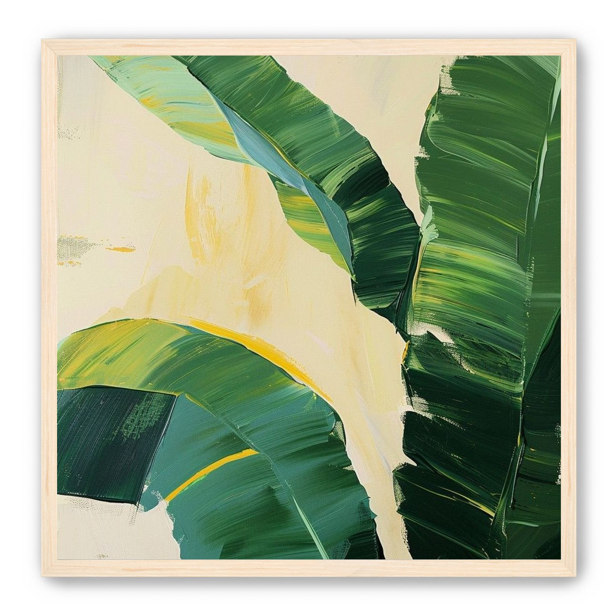 Green leaves in soft cream light