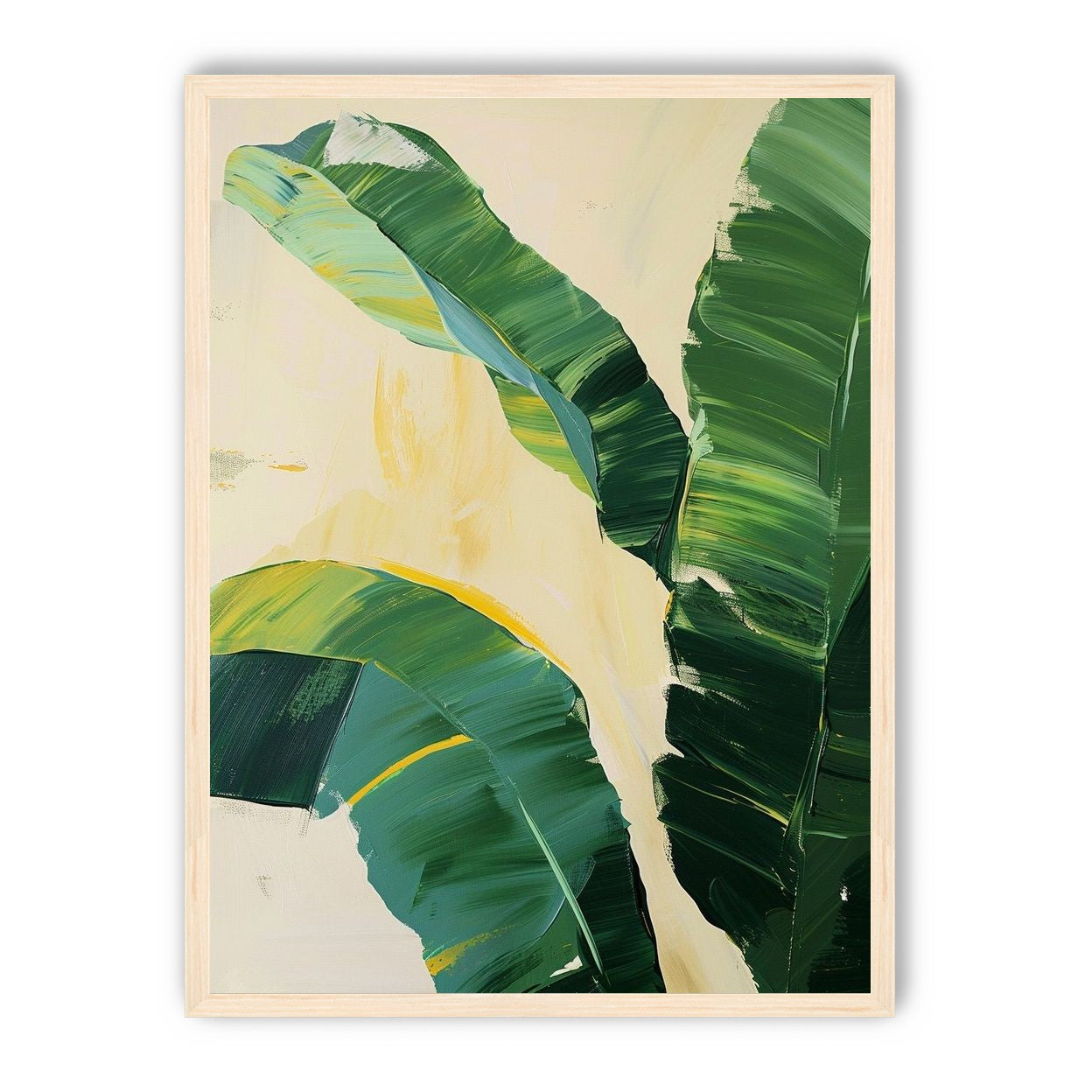 Green leaves in soft cream light