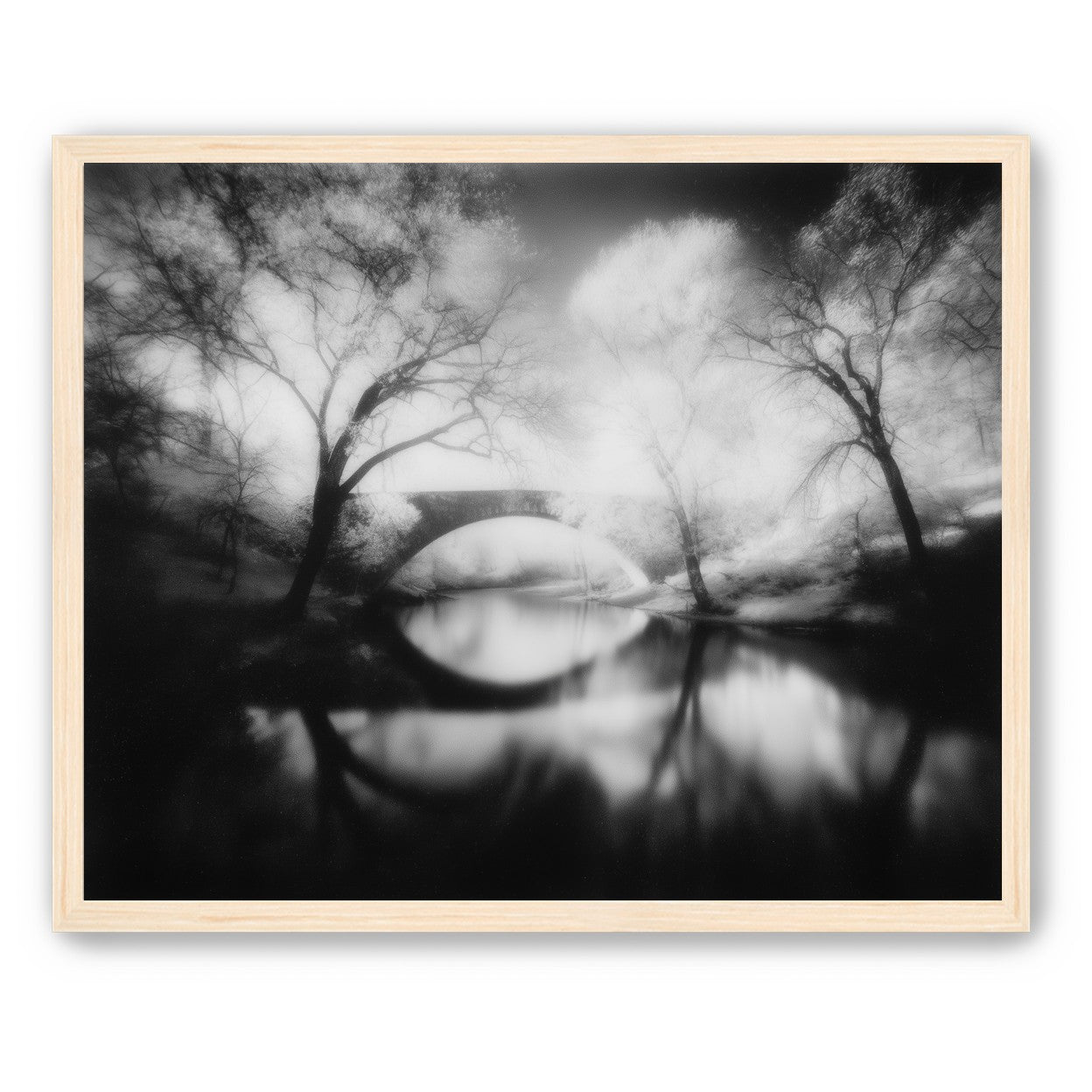 Bridge in a washed sky