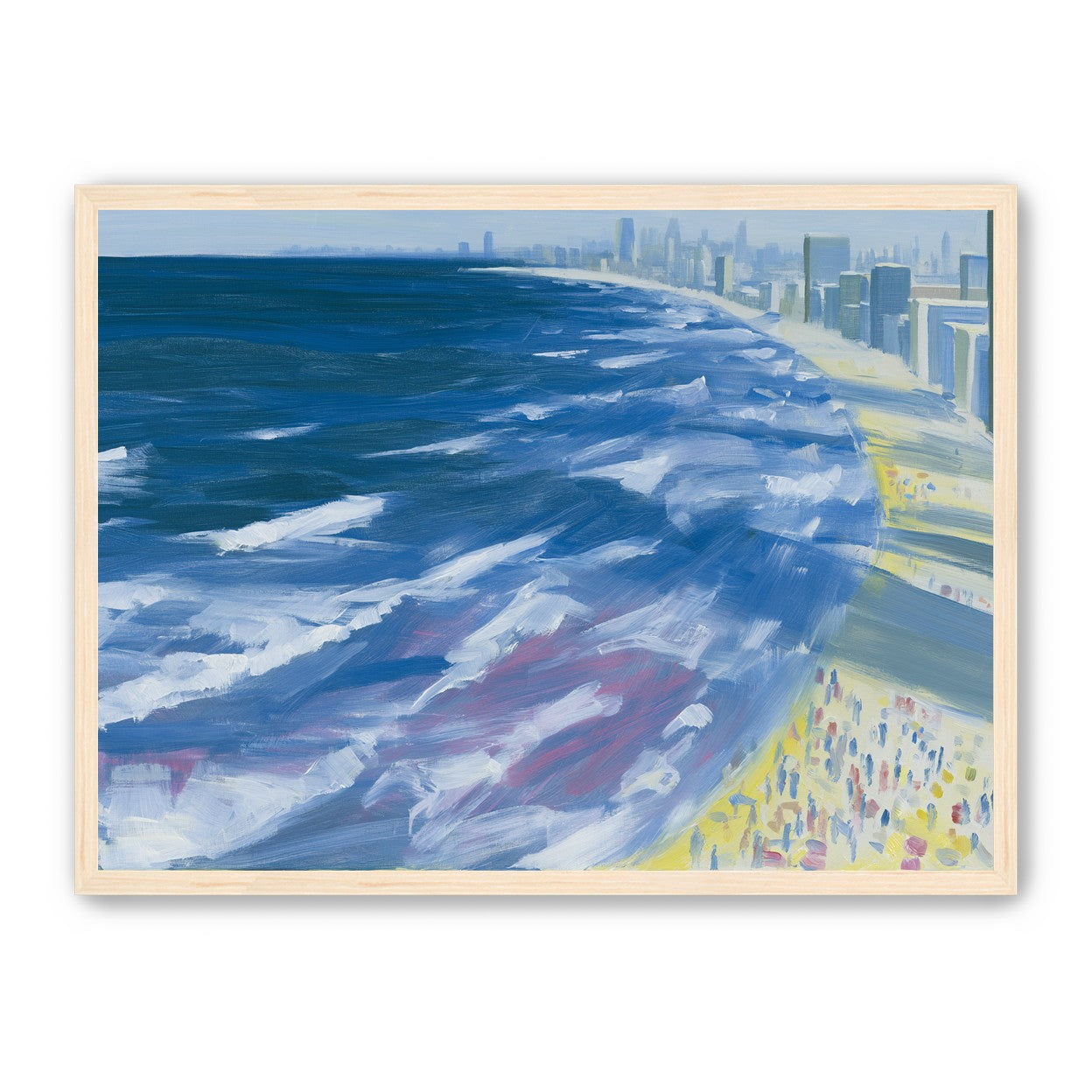 White surf along the skyline
