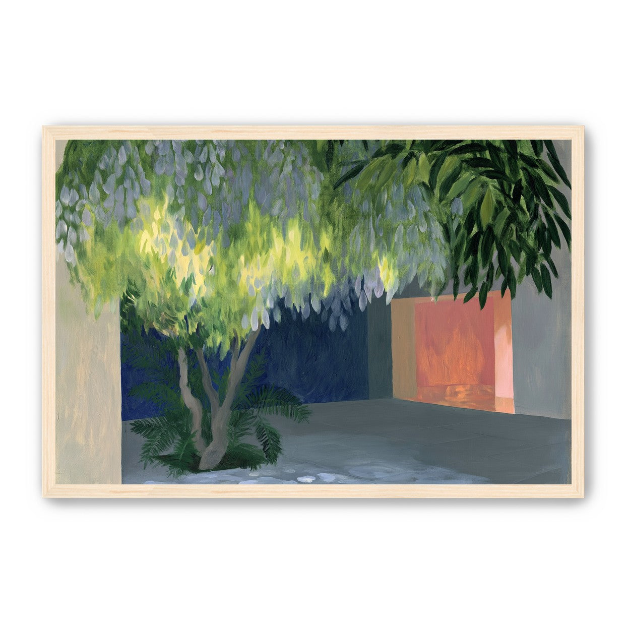 Spotted light under blossoms