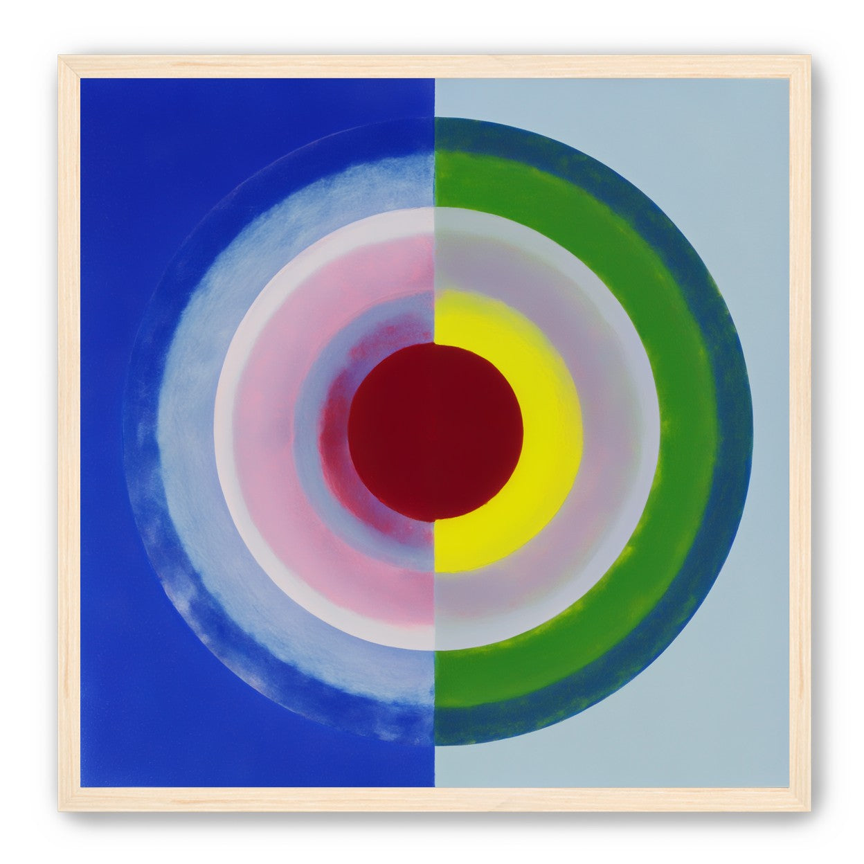 Blue and green split circle