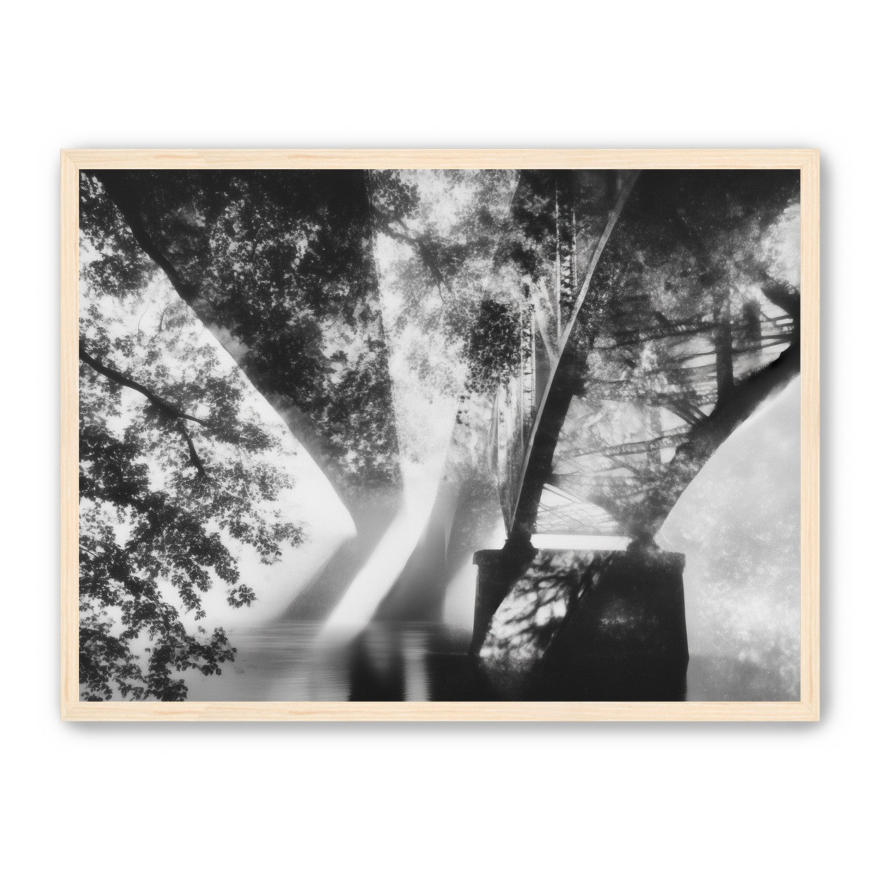Steel Bridge Over a Slow River in Sunlight
