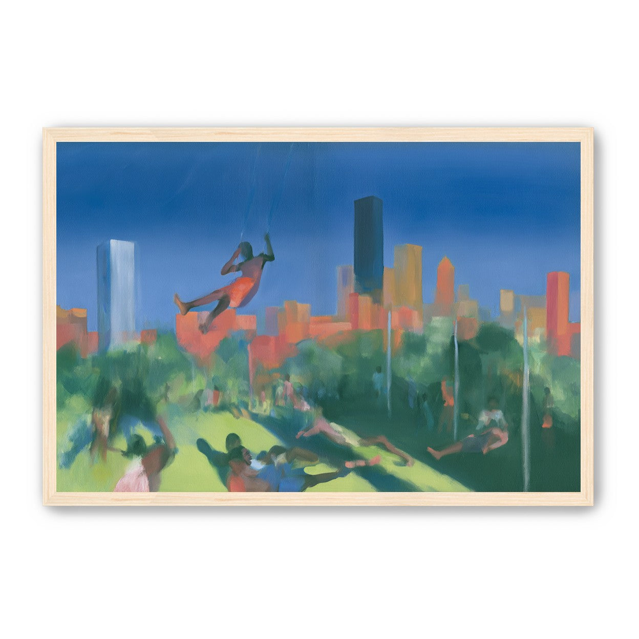 Swinging over the city park