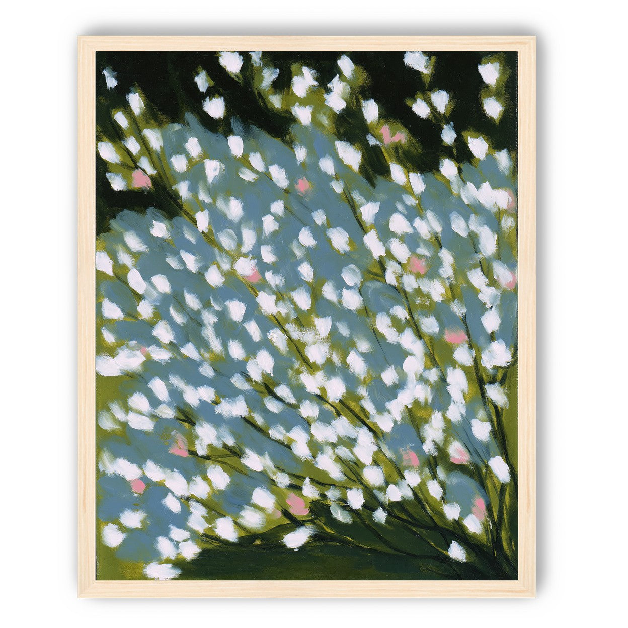 Pink breaks the white field