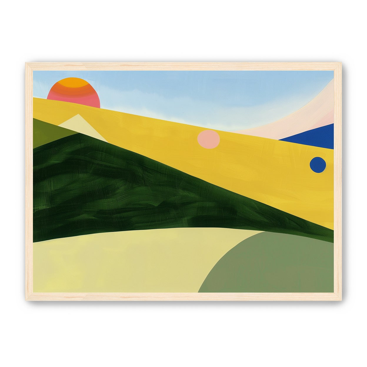 Three suns over rolling hills