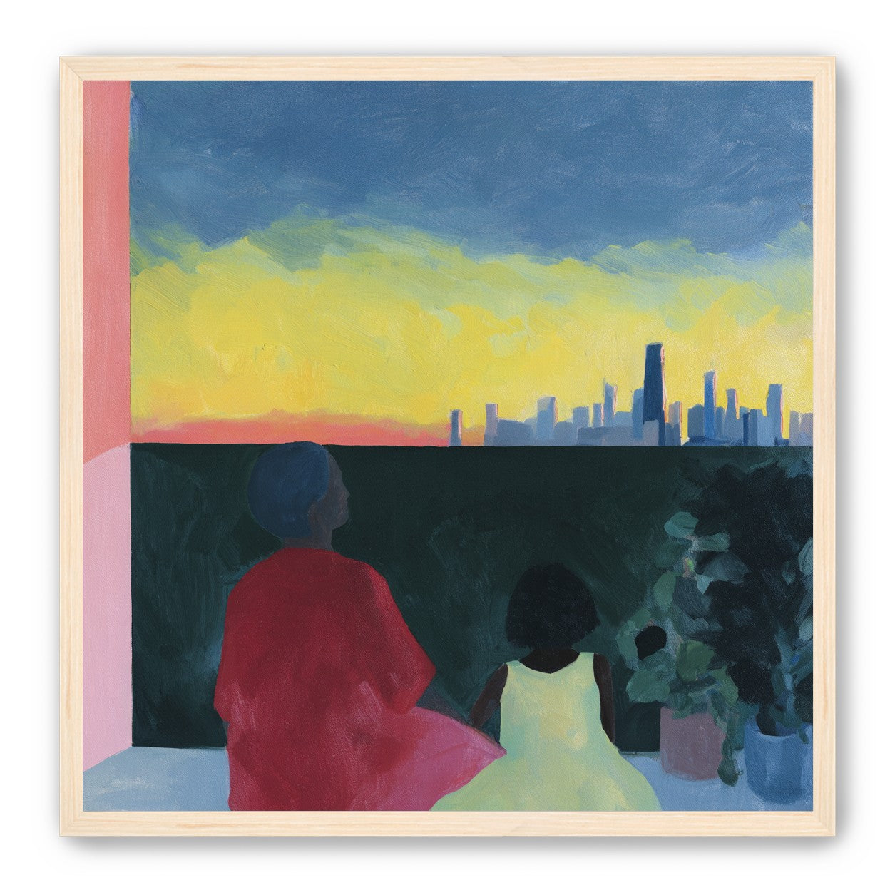Yellow sky over the skyline