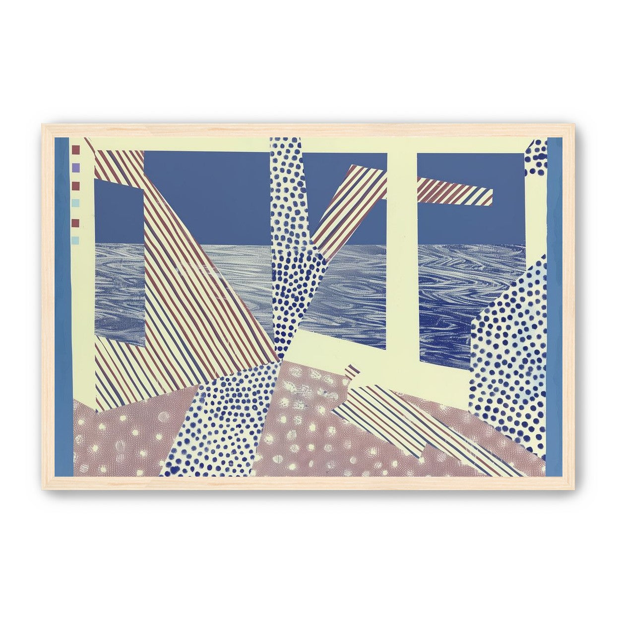 Stripes cut through dots