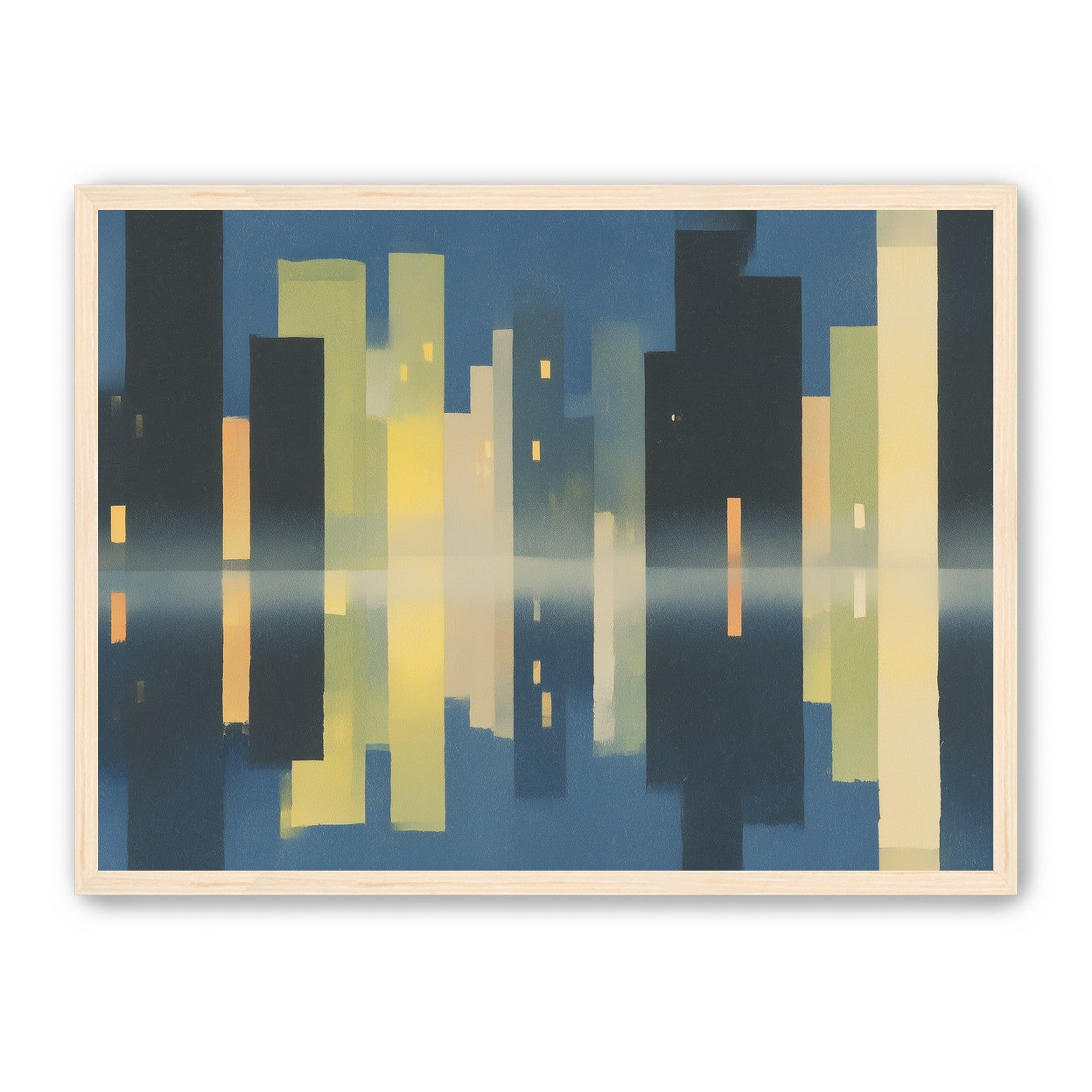 Night towers in still water