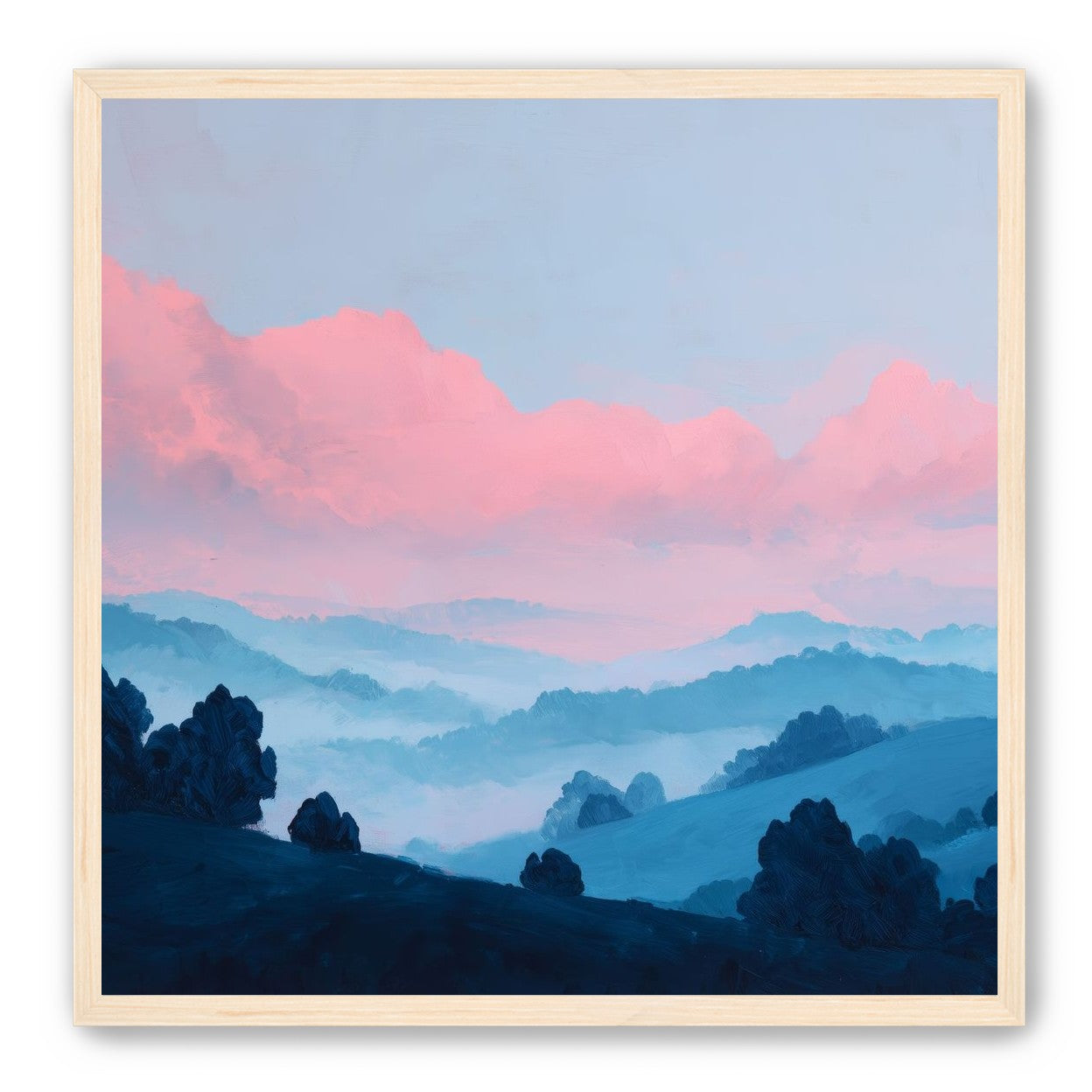 Pink Cloud Band Over Blue Ridges