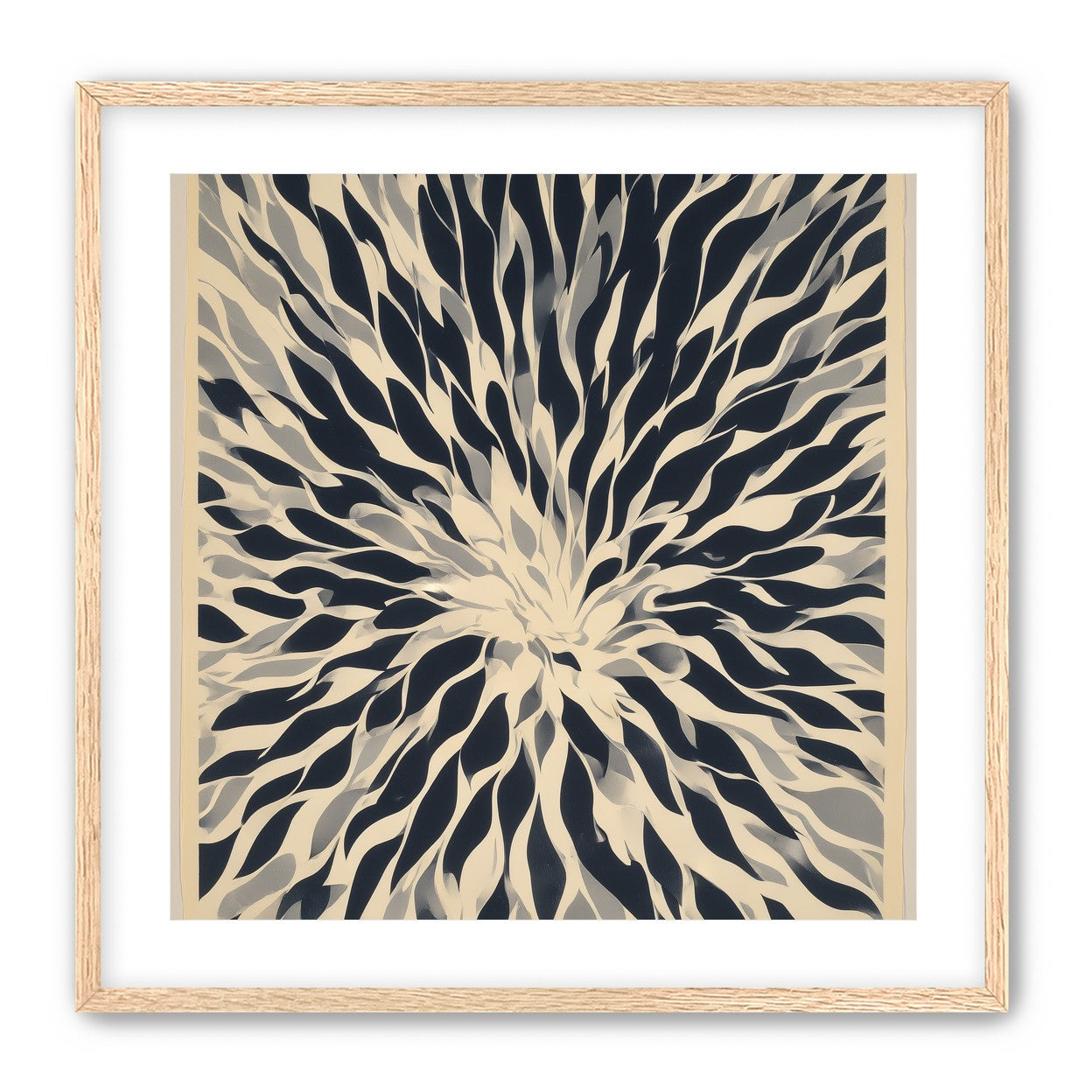 Dark forms around a white center