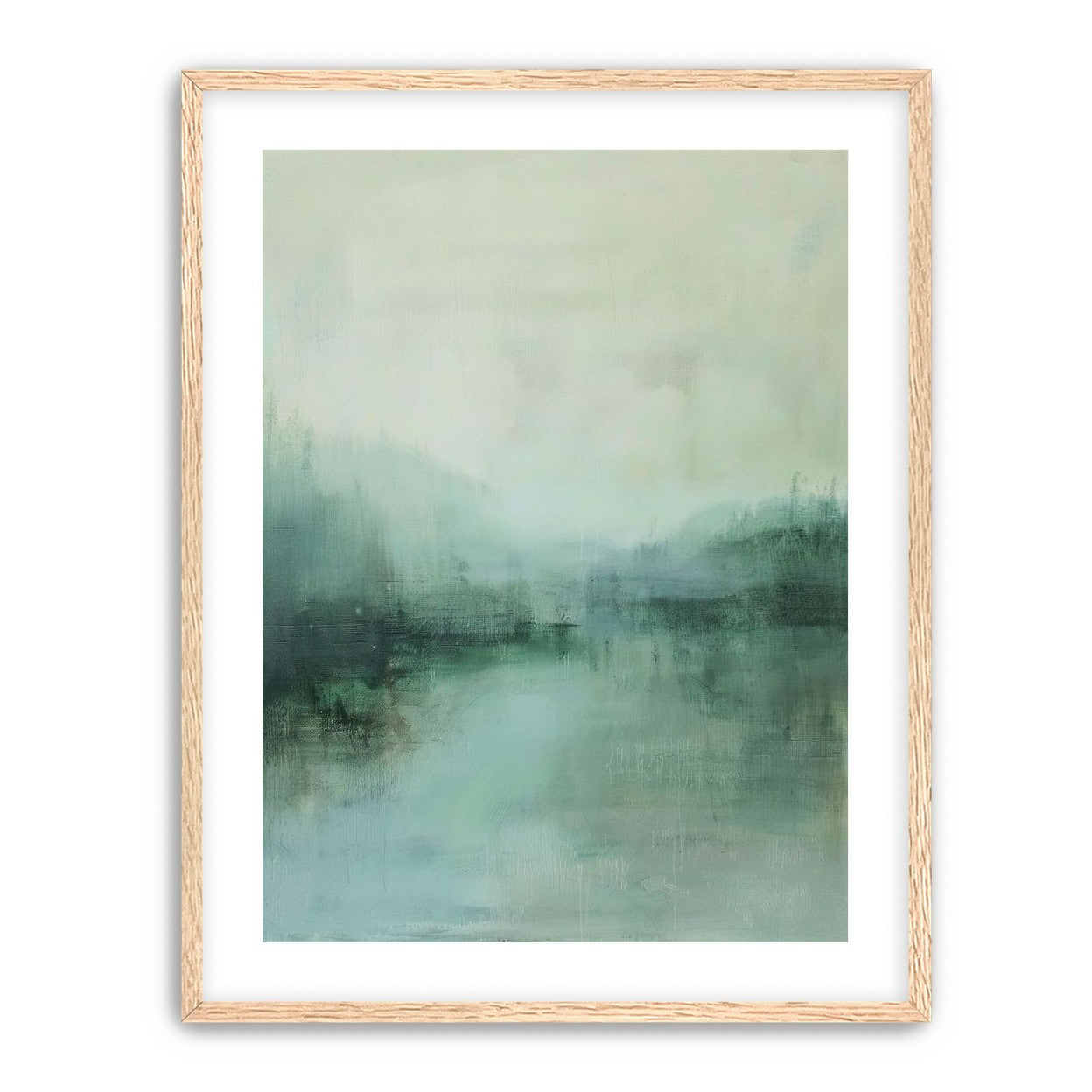 Misty harbor with boats
