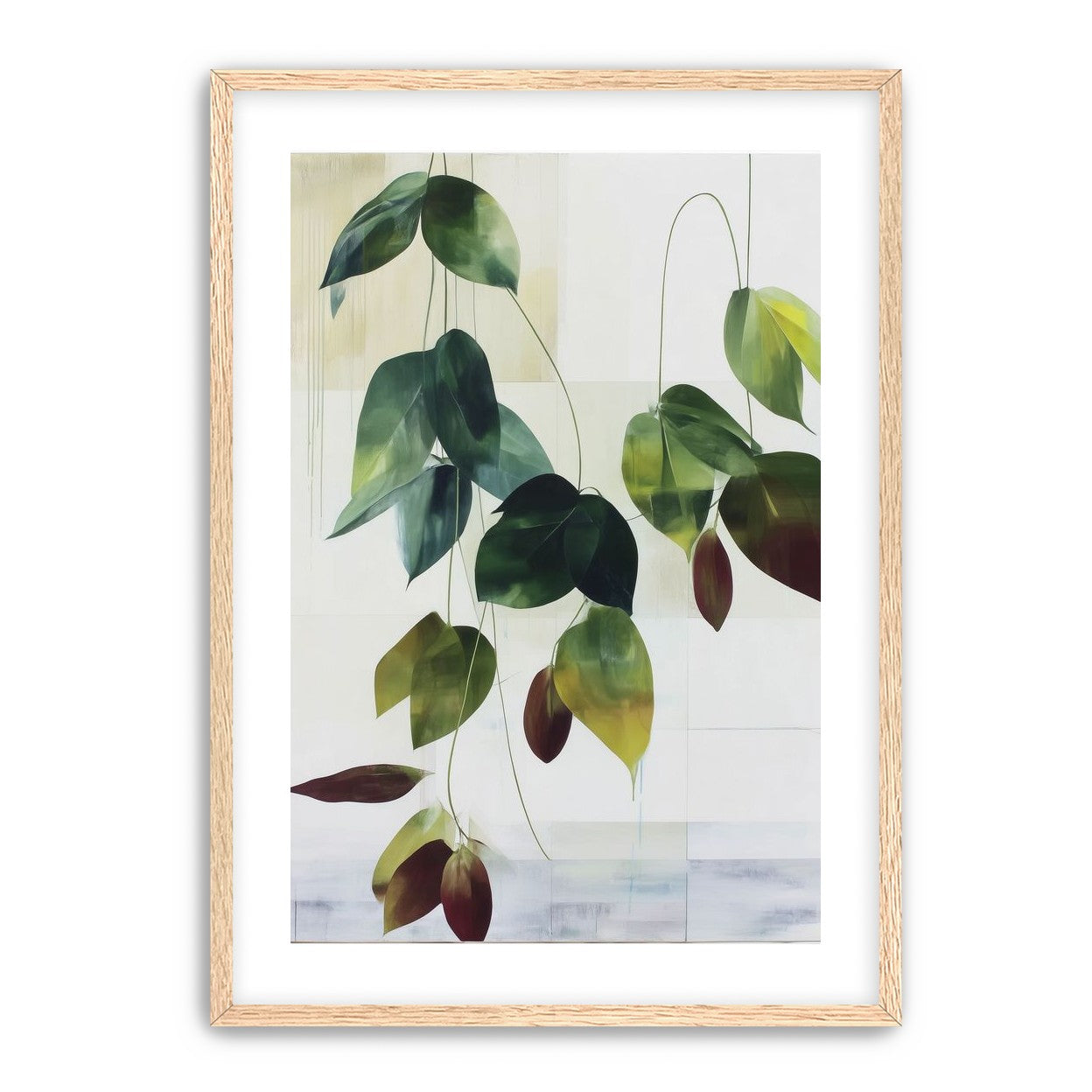 Leaves suspended in quiet air