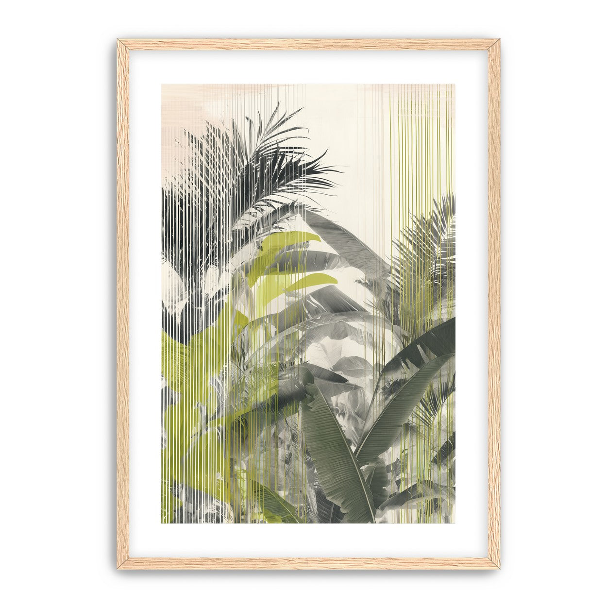 Chartreuse rain through palms